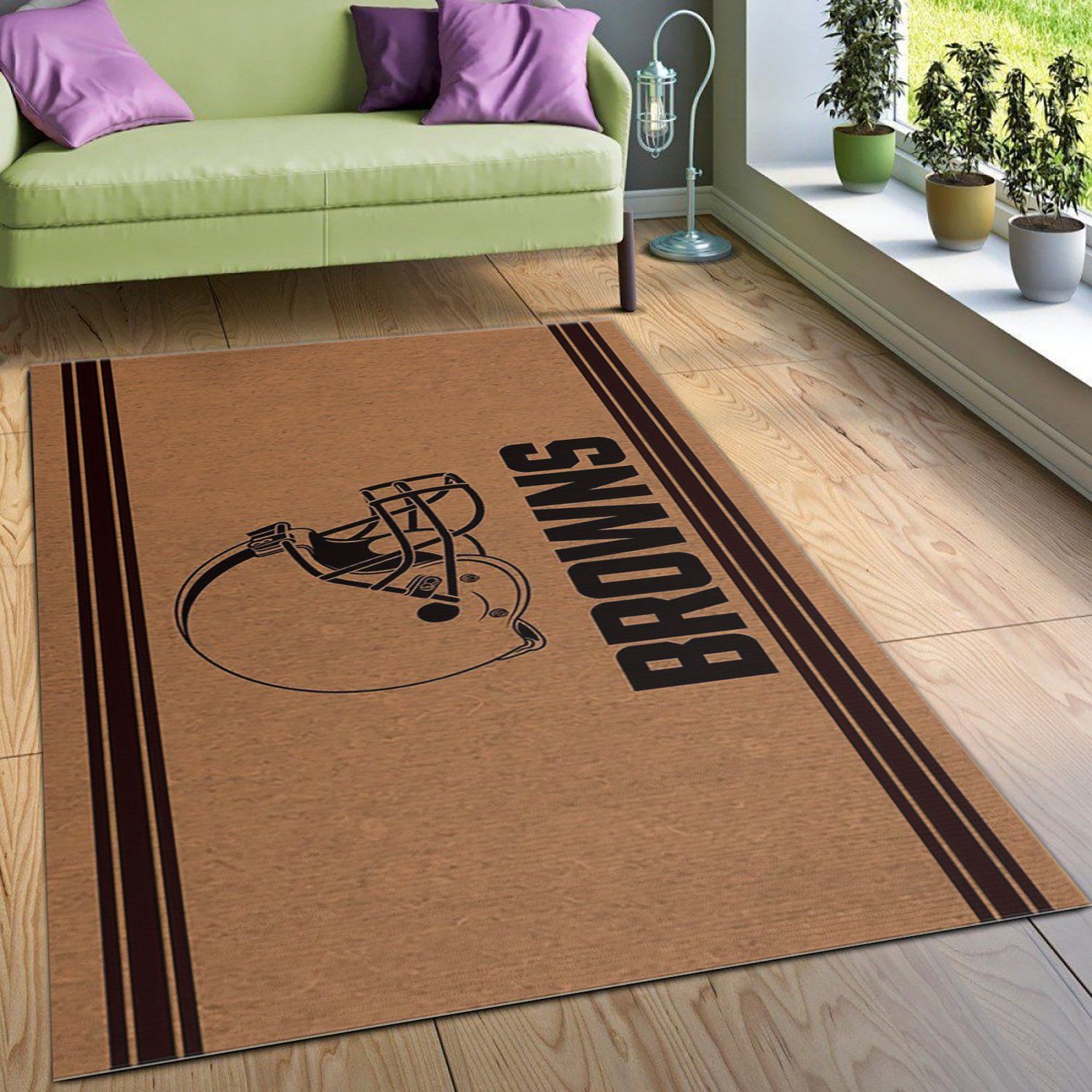 Cleveland Browns Brown Logo NFL Area Rug Carpet, Living Room Rug, Christmas Gift US Decor - Indoor Outdoor Rugs