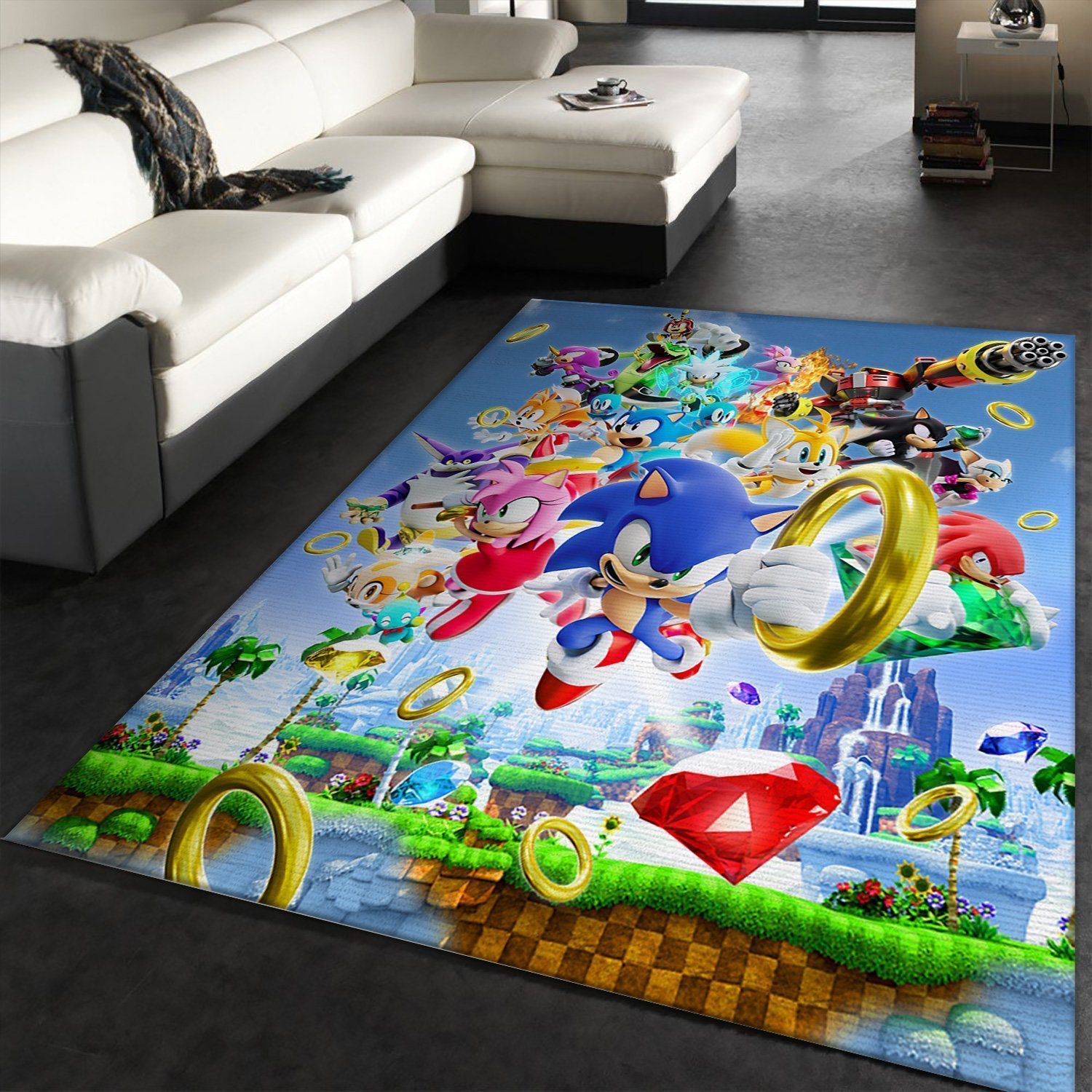 Sonic 29th Anniversary Collab Poster Area Rug, Living Room Rug, US Gift Decor - Indoor Outdoor Rugs