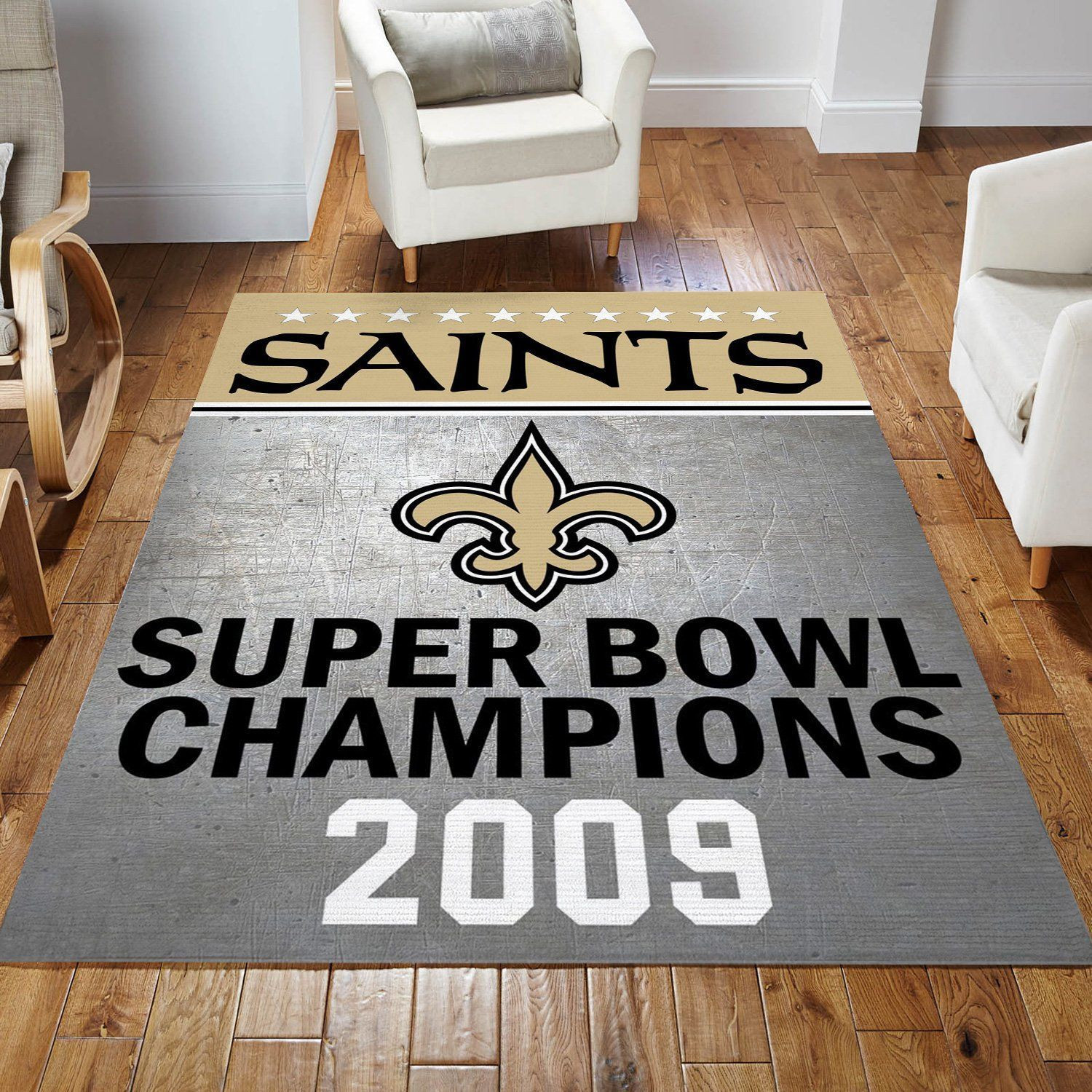 New Orleans Saints 2009 Nfl Rug Bedroom Rug Home Decor Floor Decor - Indoor Outdoor Rugs