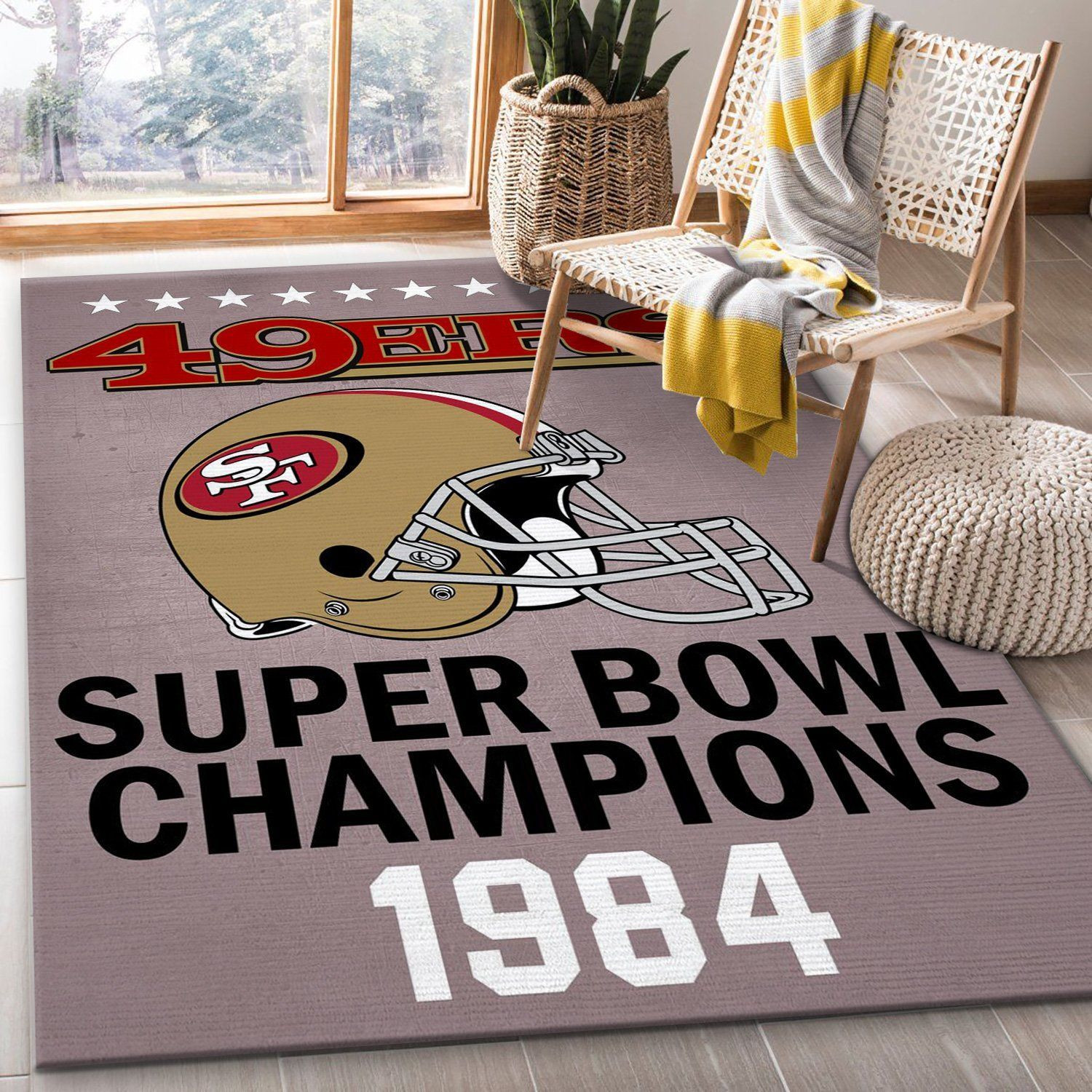 San Francisco 49ers 1984 Nfl Area Rug Bedroom Rug Home US Decor - Indoor Outdoor Rugs