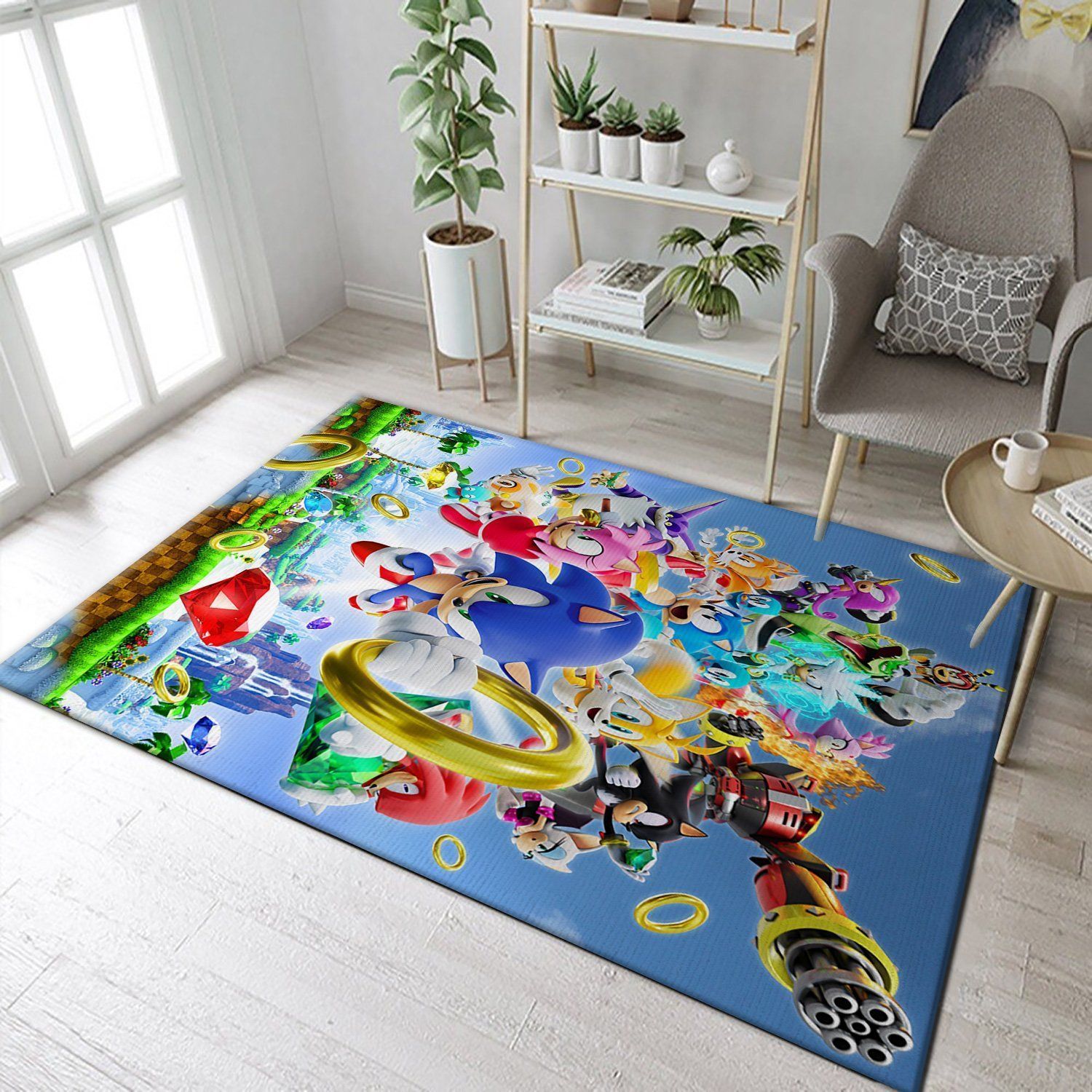 Sonic 29th Anniversary Collab Poster Area Rug, Living Room Rug, US Gift Decor - Indoor Outdoor Rugs