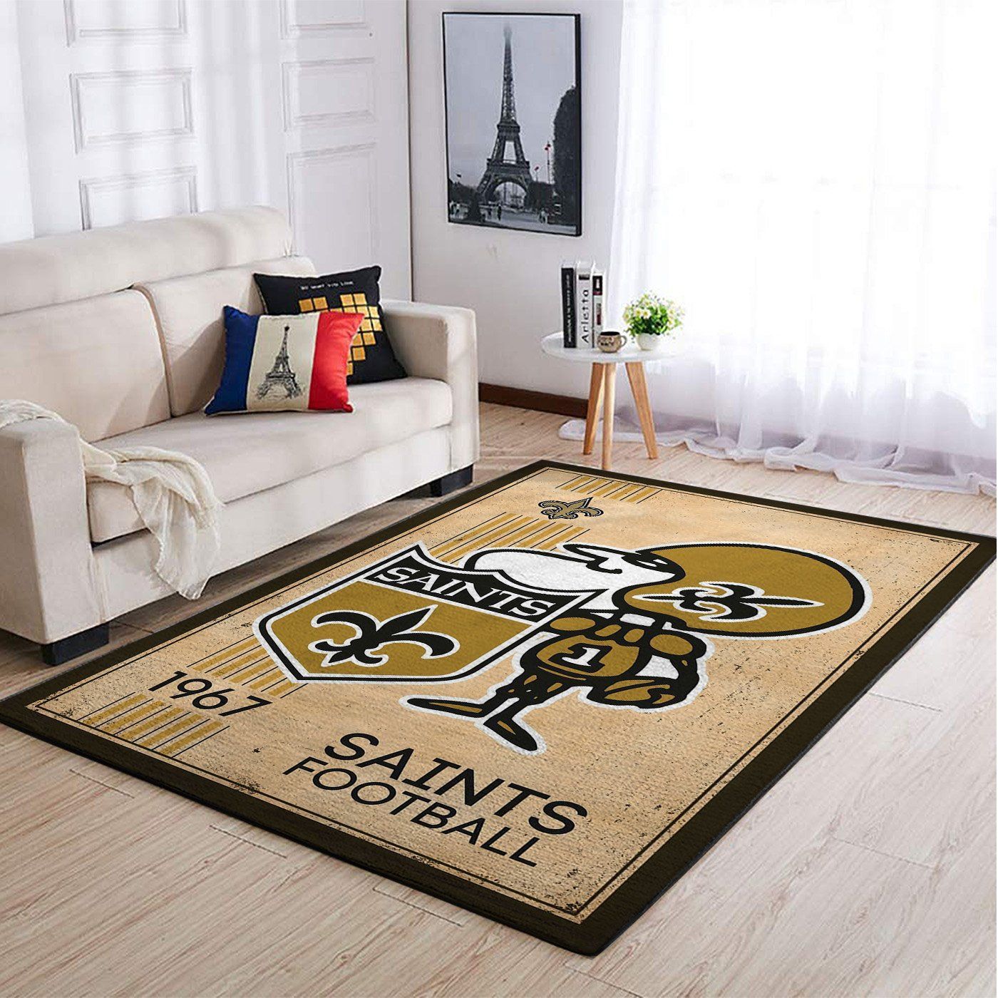 New Orleans Saints Nfl Team Logo Retro Style Nice Gift Home Decor Rectangle Area Rug - Indoor Outdoor Rugs