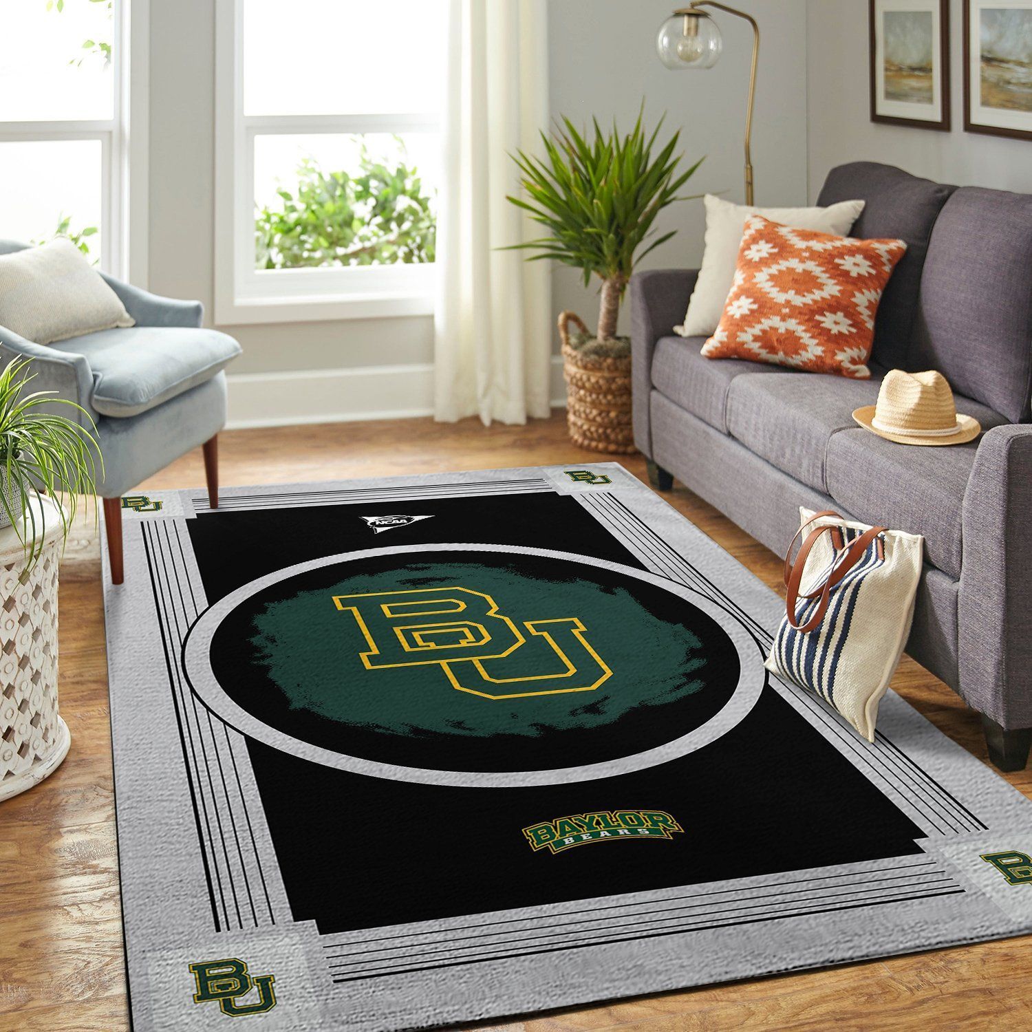 Baylor Bears Ncaa Team Logo Nice Gift Home Decor Rectangle Area Rug - Indoor Outdoor Rugs