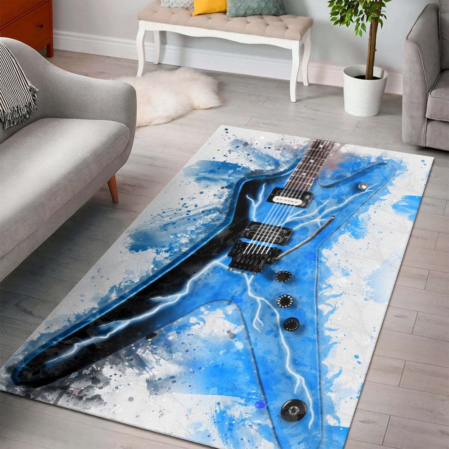 Dimebag Darrell S Guitar Instrument Area Rug Gift for fans Halloween Gift - Indoor Outdoor Rugs