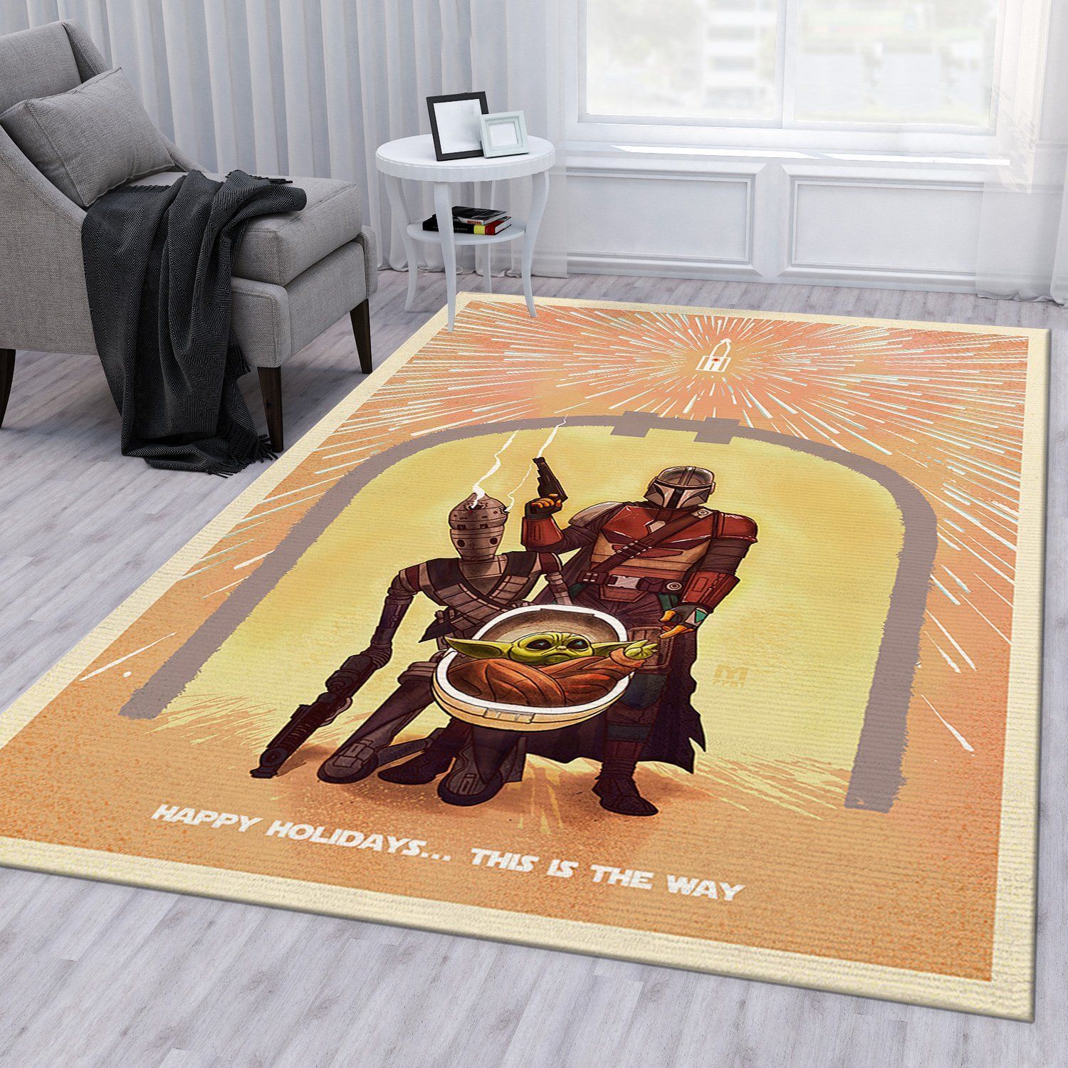 Mandalorian Baby Yoda Ver44 Rug Living Room Rug Home Decor Floor Decor - Indoor Outdoor Rugs