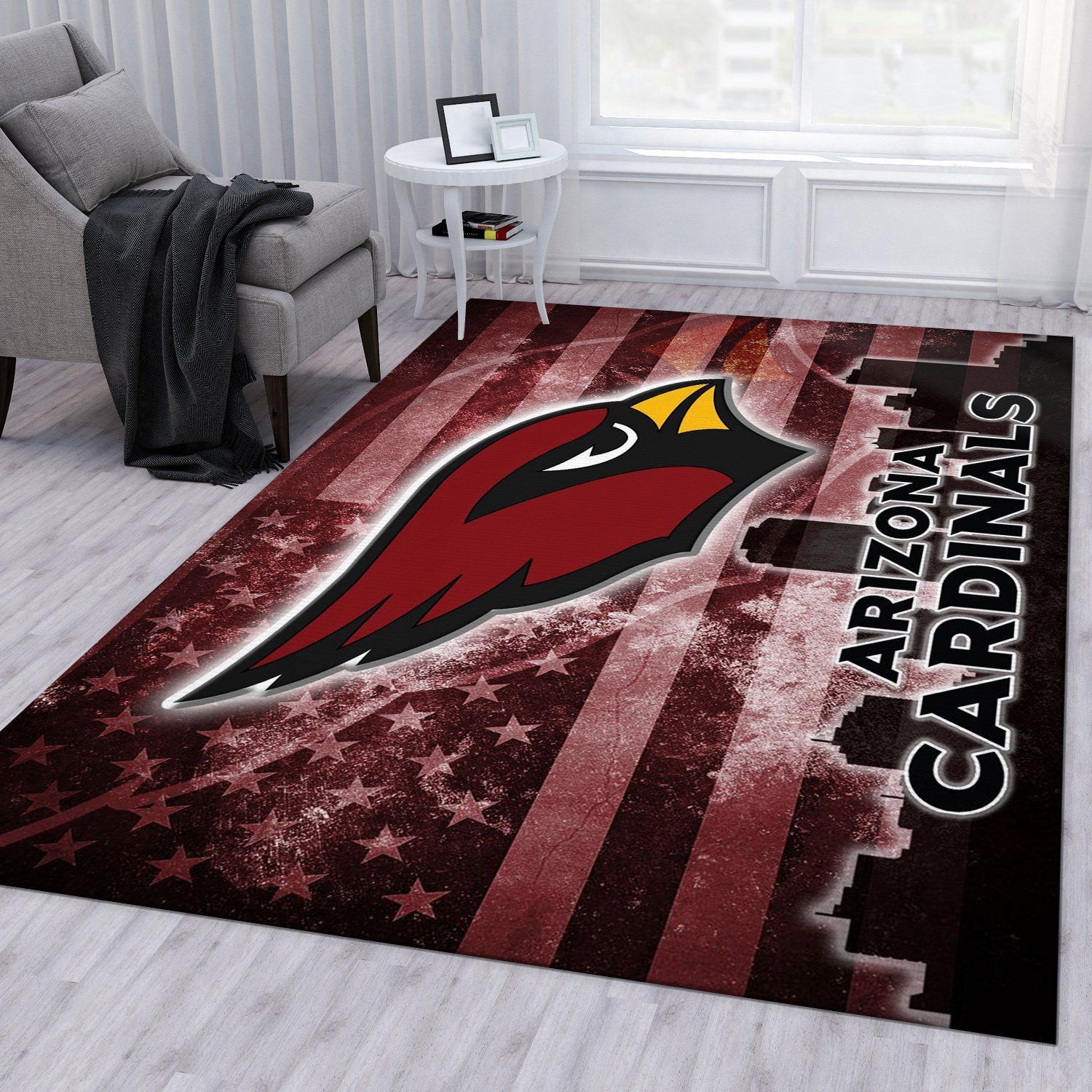 Arizona Cardinals NFL Rug Bedroom Rug US Gift Decor - Indoor Outdoor Rugs