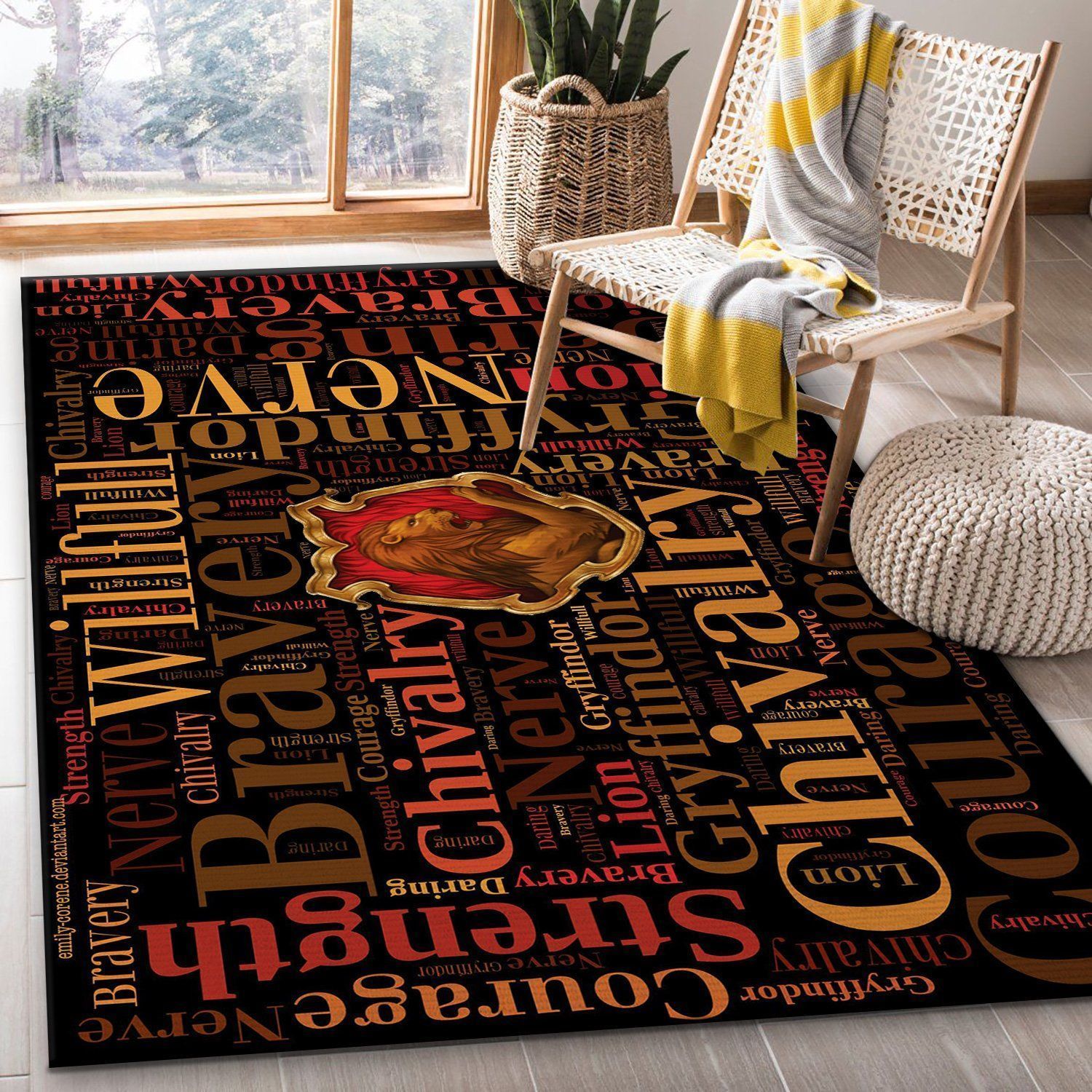 Gryffindor FN191003 Harry Potter Area Rug Floor Decor The US Decor - Indoor Outdoor Rugs