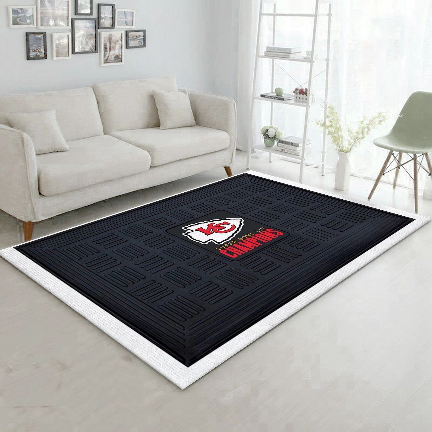 Kansas City Chiefs Super Bowl Liv NFL Team Logos Area Rug, Living room and bedroom Rug, Christmas Gift US Decor - Indoor Outdoor Rugs