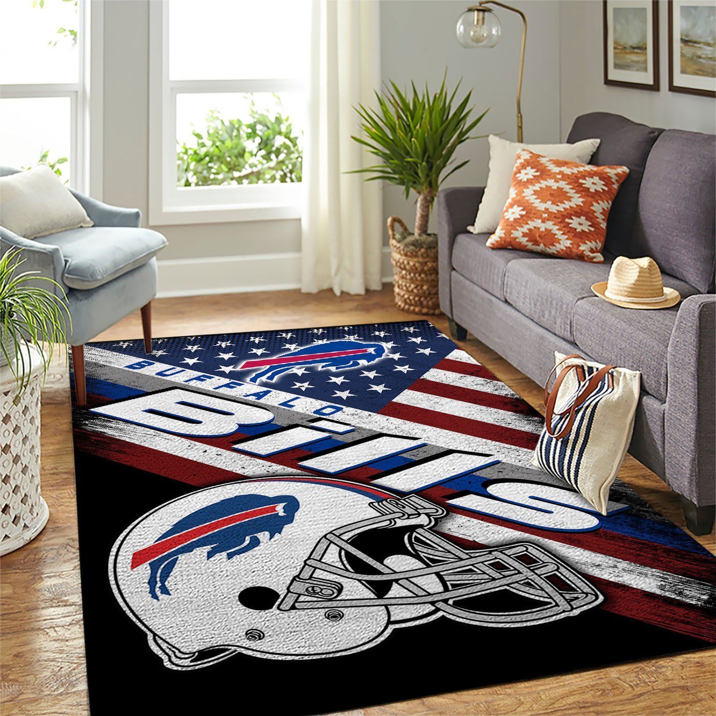 Buffalo Bills Nfl Team Logo American Style Nice Gift Home Decor Rectangle Area Rug Rugs For Living Room - Indoor Outdoor Rugs