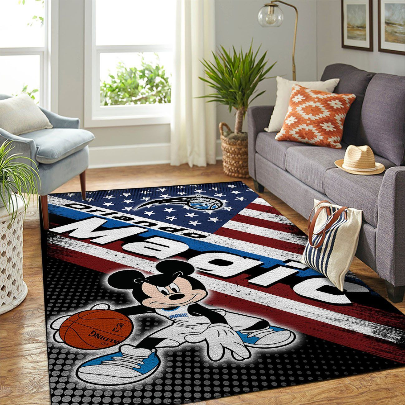 Orlando Magic Nba Team Logo Mickey Us Style Nice Gift Home Decor Rectangle Area Rug - Indoor Outdoor Rugs