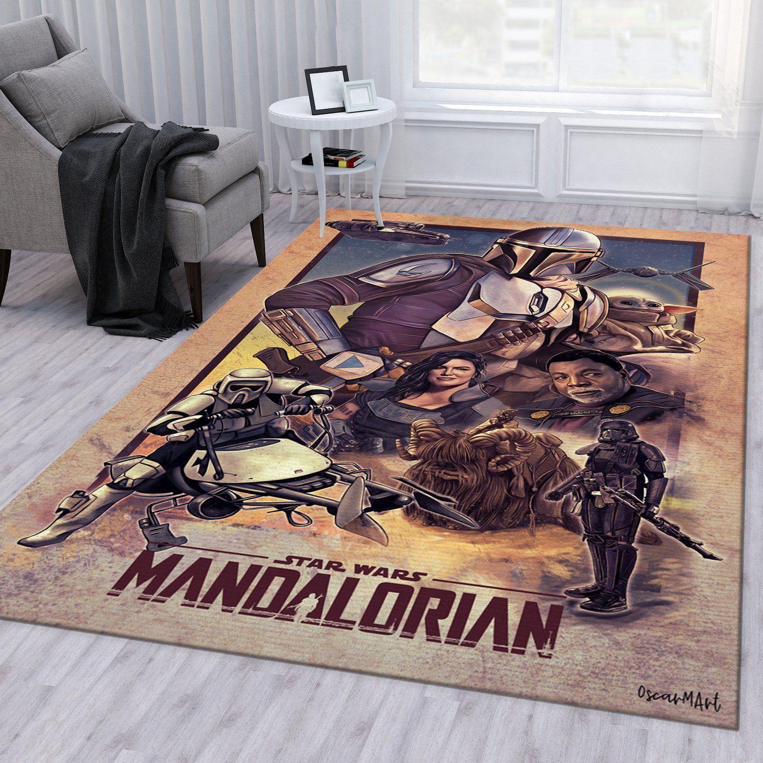 Mandalorian Baby Yoda Ver8 Noel Gift Rug Bedroom Rug US Gift Decor - Indoor Outdoor Rugs