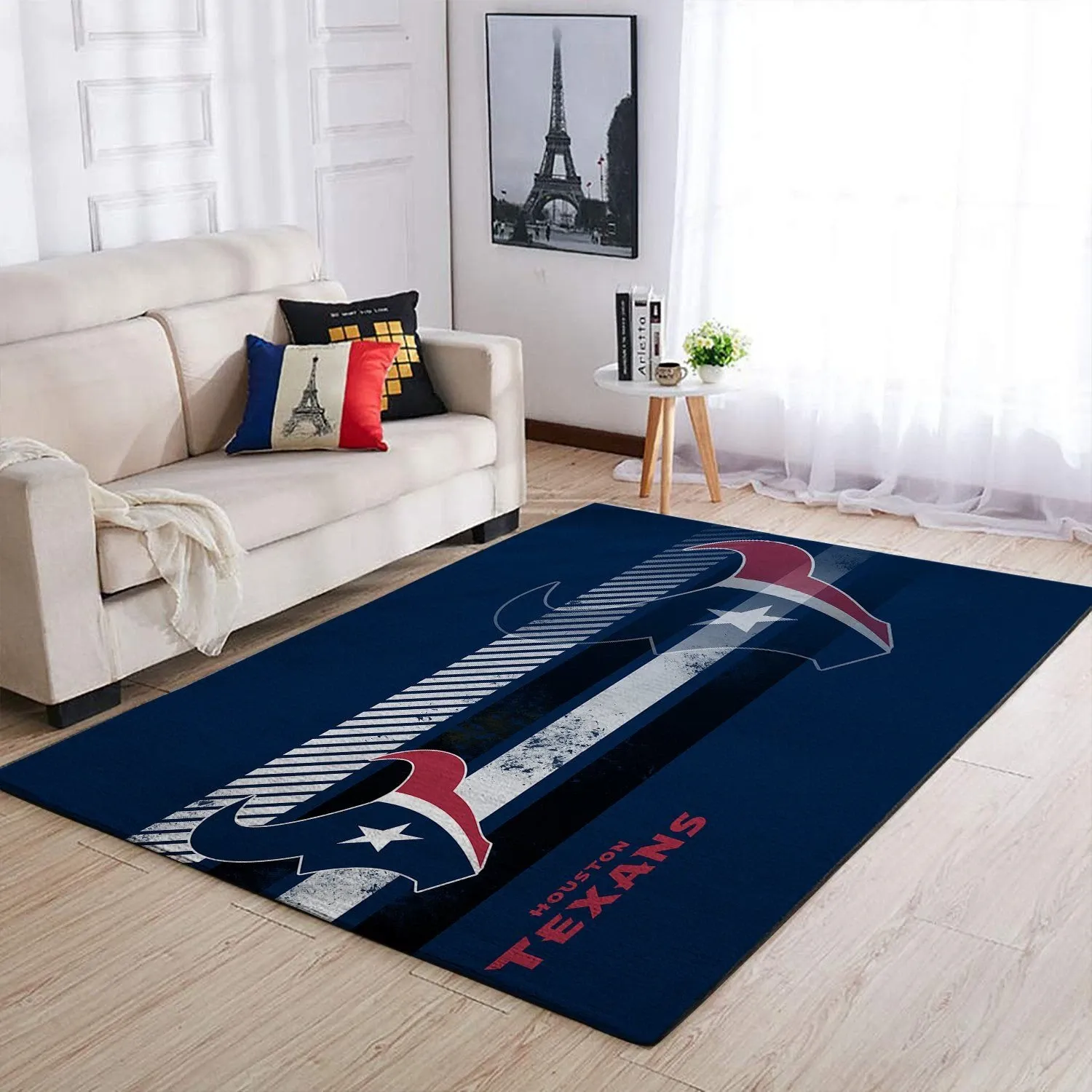 Houston Texans Nfl Team Logo Nice Gift Home Decor Rectangle Area Rug - Indoor Outdoor Rugs