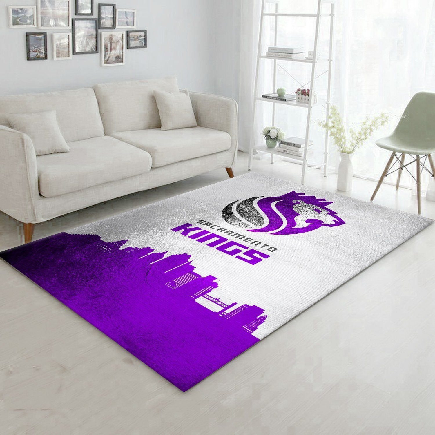 Sacramento Kings Skyline Area Rug, Living room and bedroom Rug, Christmas Gift US Decor - Indoor Outdoor Rugs