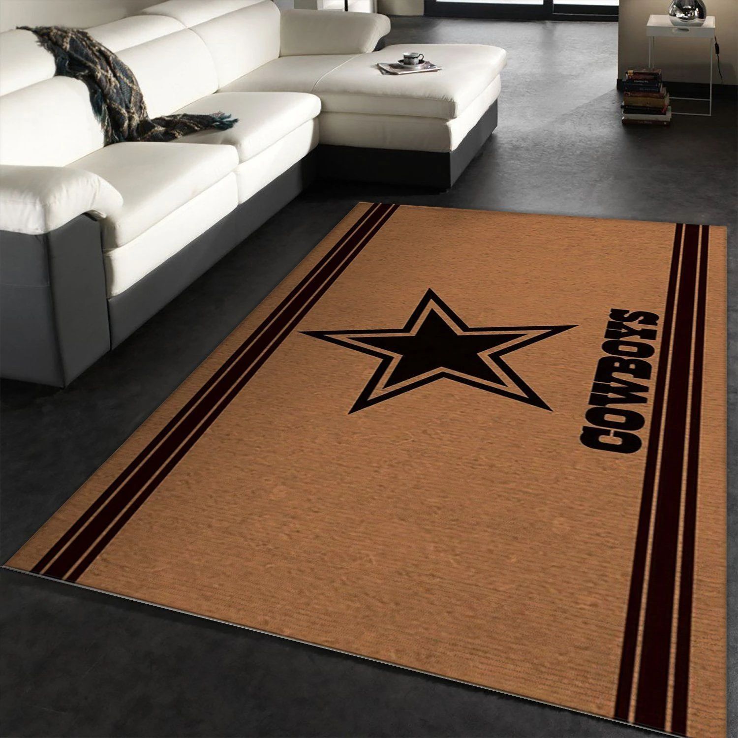 Dallas Cowboys Brown Logo NFL Area Rug Carpet, Living room and bedroom Rug, Family Gift US Decor - Indoor Outdoor Rugs