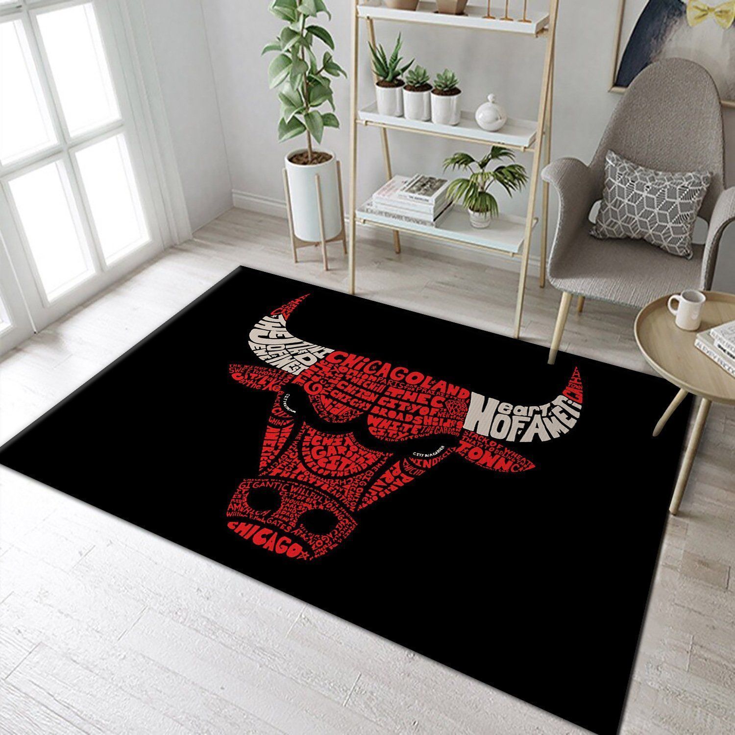 Chicago Bulls Rug Basketball Floor Decor The US Decor - Indoor Outdoor Rugs