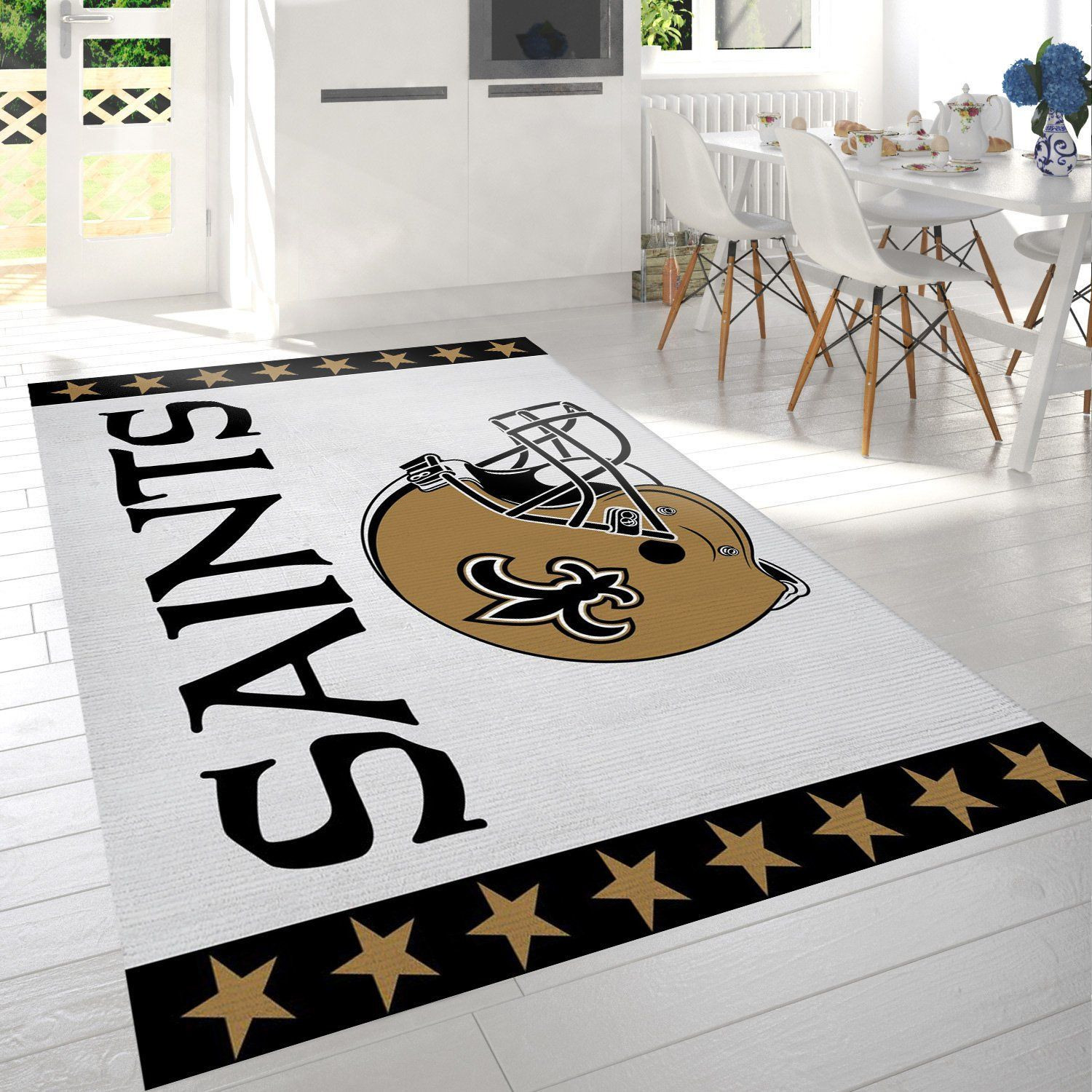 New Orleans Saints Helmet Nfl Logo Area Rug For Gift Bedroom Rug US Gift Decor - Indoor Outdoor Rugs