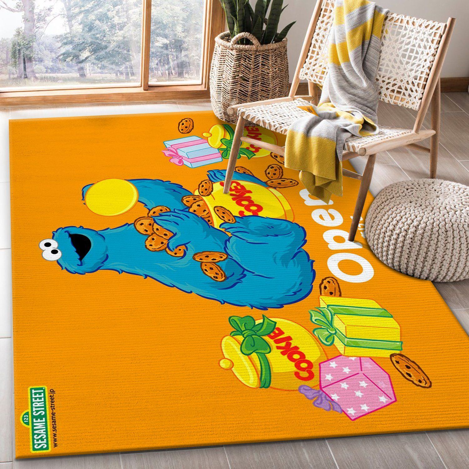 Sesame Street Learn Japanese Area Rug For Christmas Bedroom Rug Christmas Gift US Decor - Indoor Outdoor Rugs