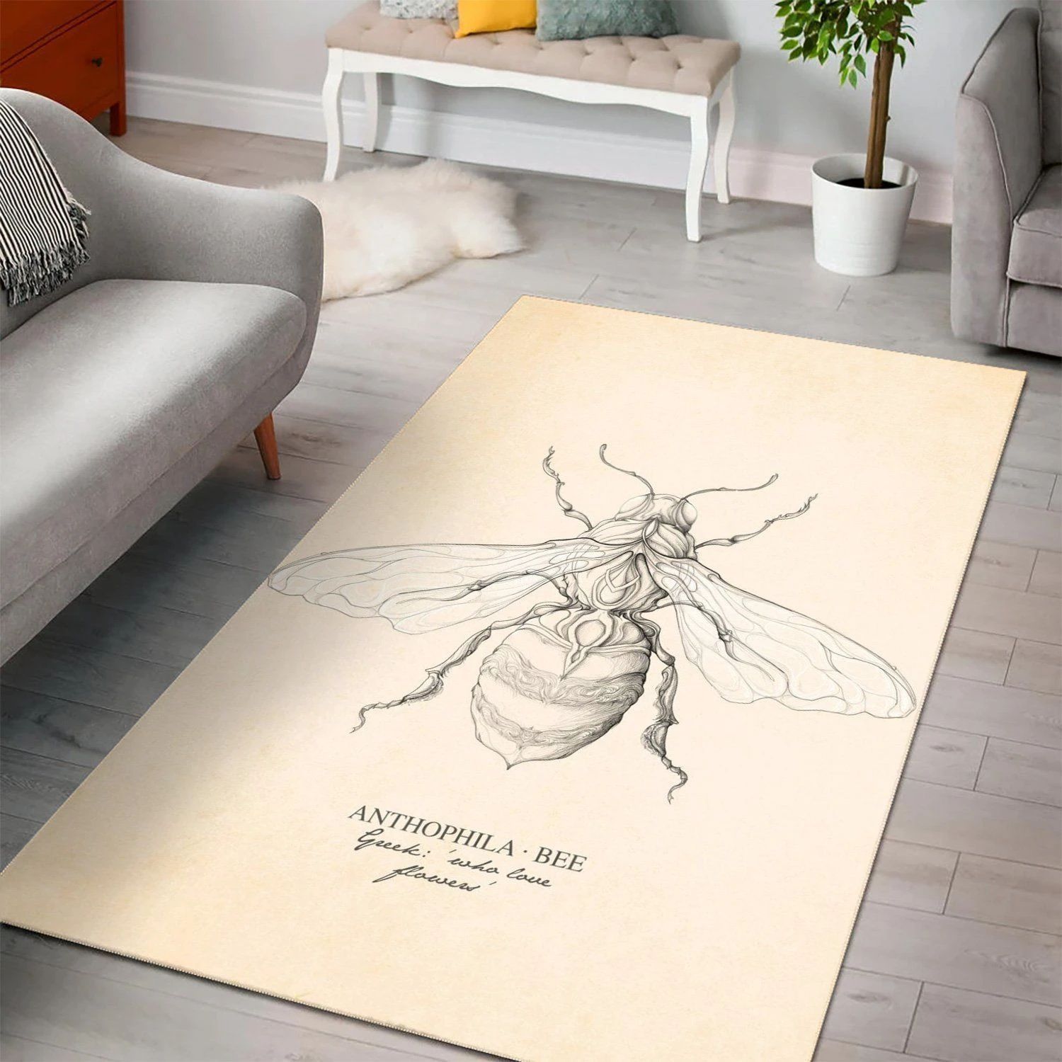 Anthophila Bee  Carpet Living Room, Room Decor, Floor Decor Home Decor - Indoor Outdoor Rugs