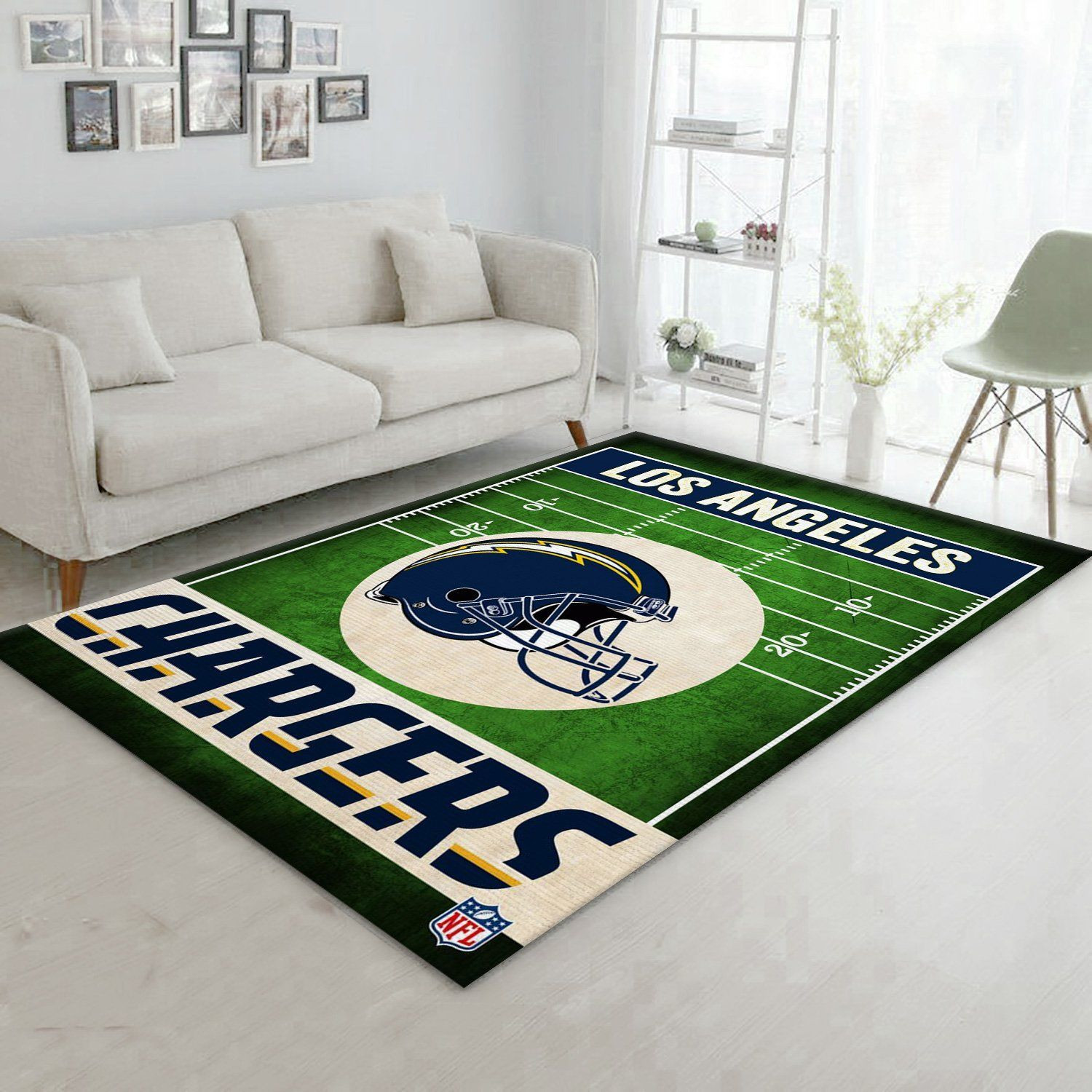 Los Angeles Chargers Nfl Rug Living Room Rug Home Decor Floor Decor - Indoor Outdoor Rugs