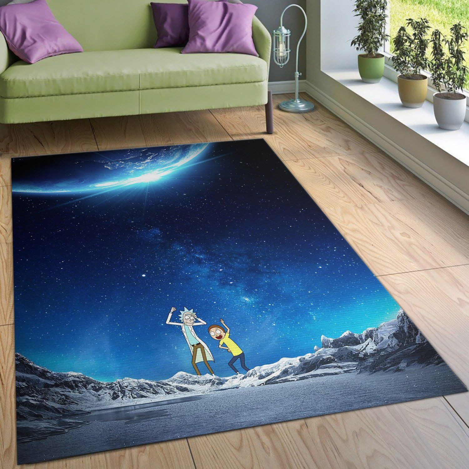 Rick And Morty Christmas Gift Rug Bedroom Rug Home Decor Floor Decor - Indoor Outdoor Rugs