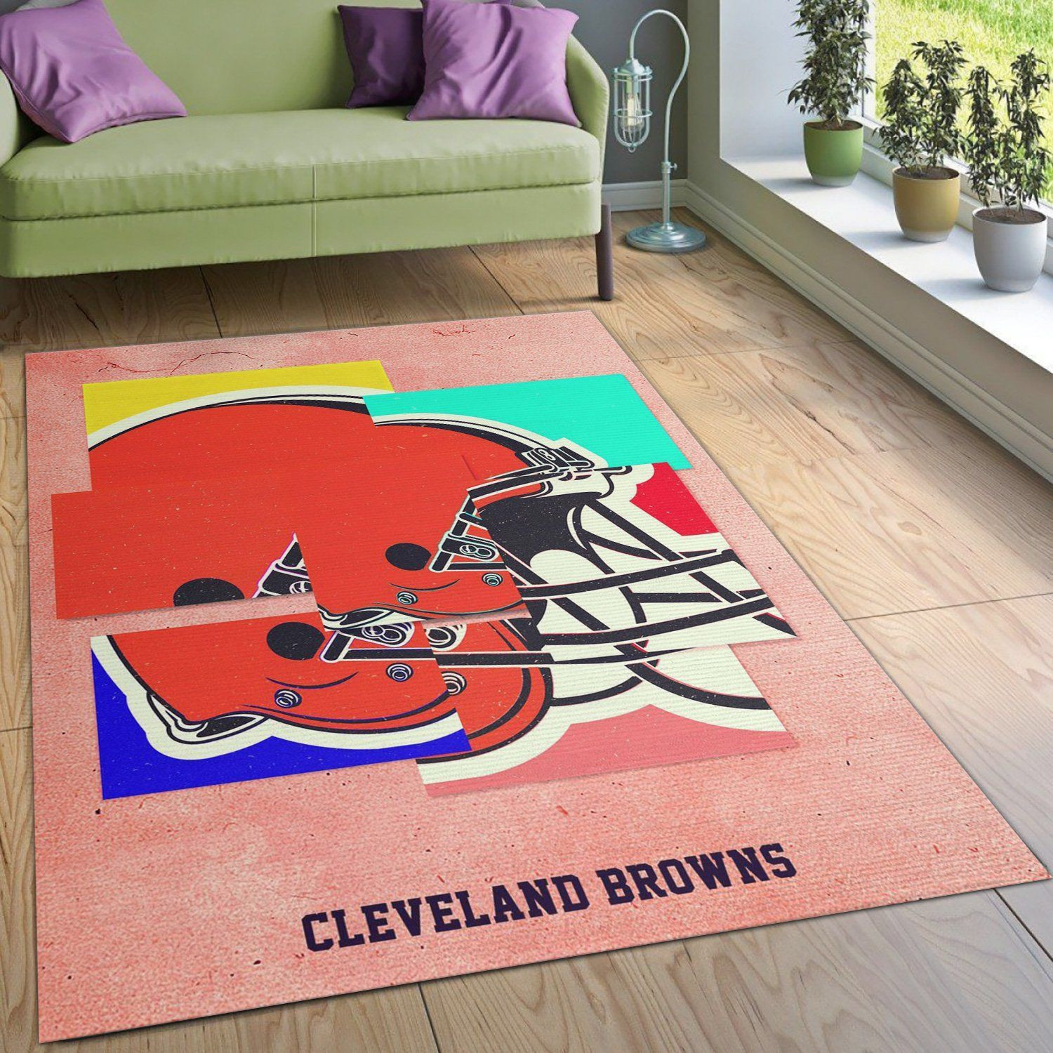 Cleveland Browns NFL Rug Bedroom Rug Home Decor Floor Decor - Indoor Outdoor Rugs