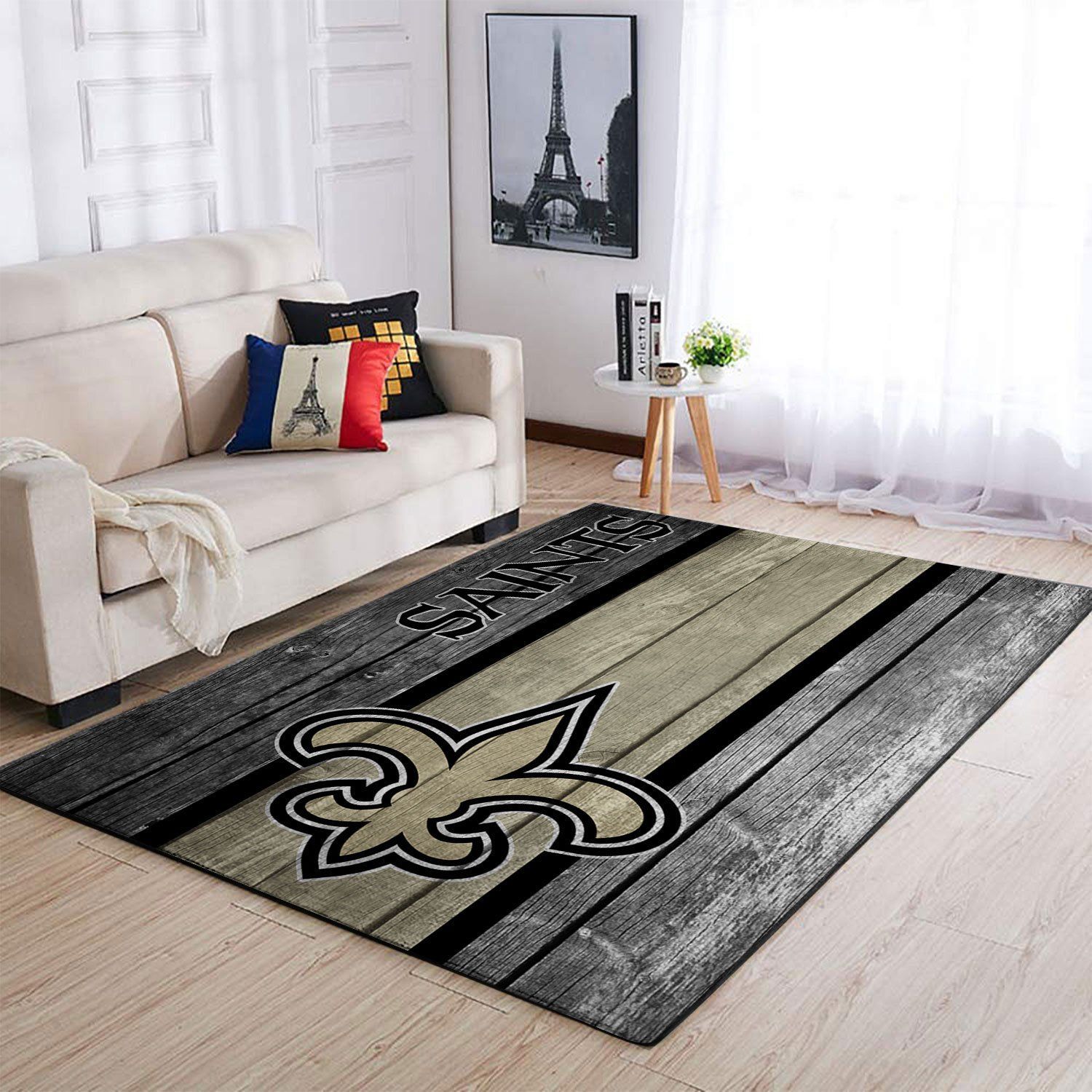 New Orleans Saints Nfl Team Logo Wooden Style Style Nice Gift Home Decor Rectangle Area Rug - Indoor Outdoor Rugs