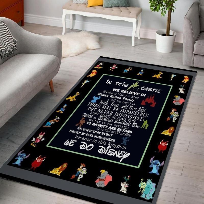 Disney In The Castle Living Room Area Rug Carpet, Bedroom Rug,  Floor Decor - Indoor Outdoor Rugs