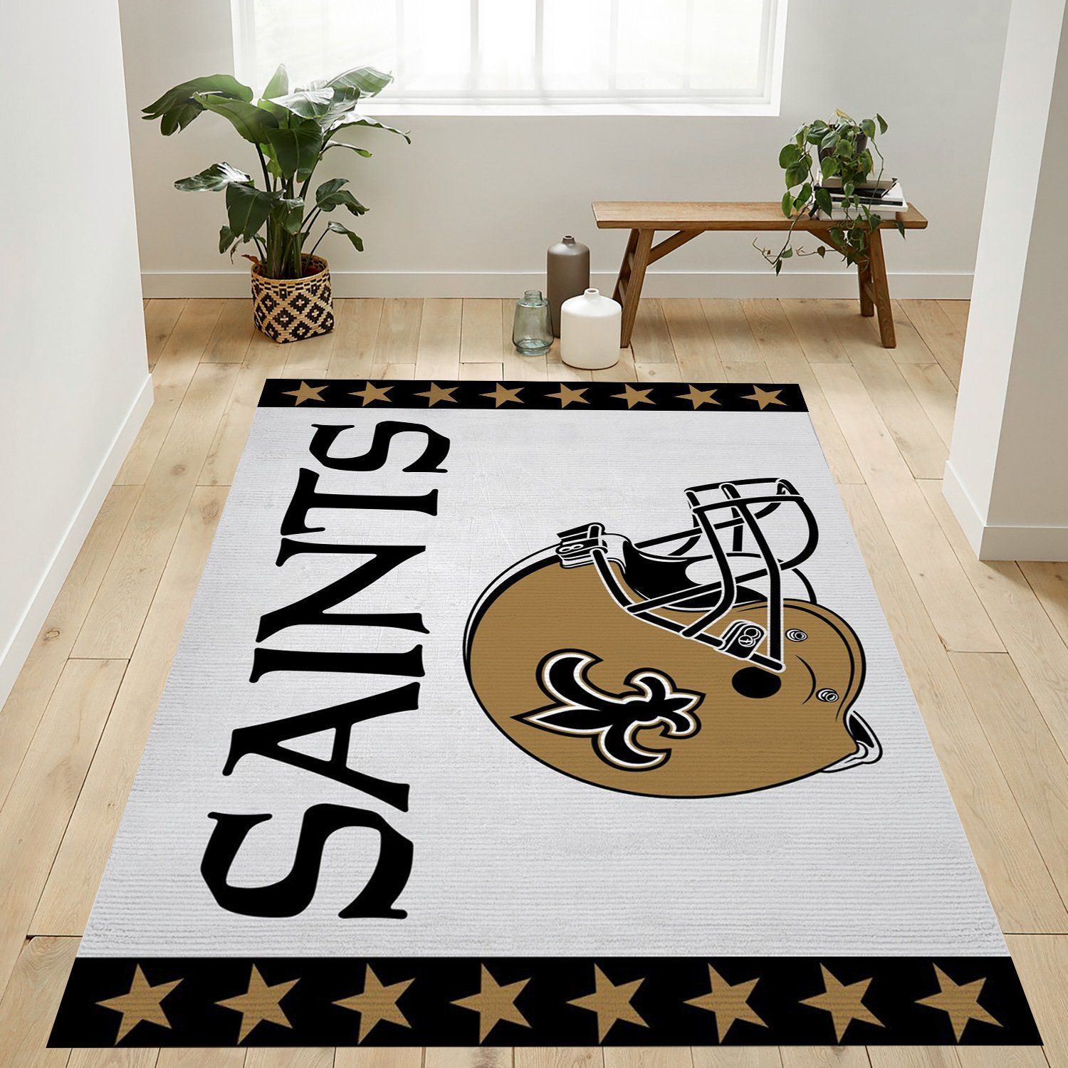 New Orleans Saints Helmet Nfl Logo Area Rug For Gift Bedroom Rug US Gift Decor - Indoor Outdoor Rugs