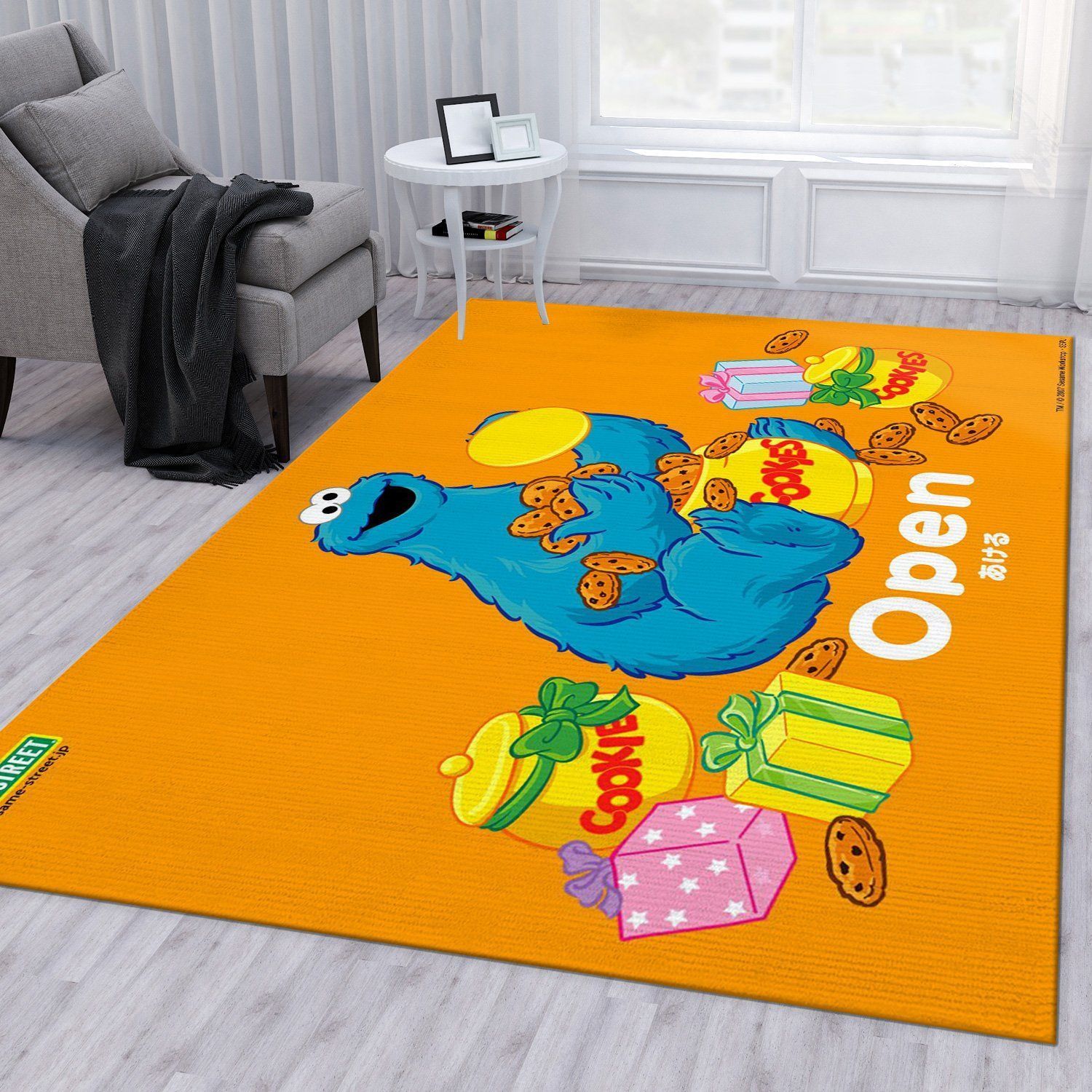 Sesame Street Learn Japanese Area Rug For Christmas Bedroom Rug Christmas Gift US Decor - Indoor Outdoor Rugs