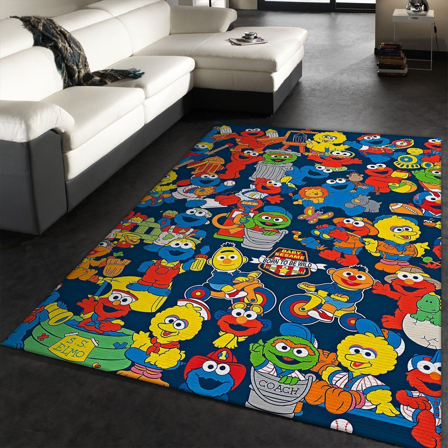 Sesame Street Muppets Characters Area Rug Carpet Living Room Rugs Floor Decor - Indoor Outdoor Rugs