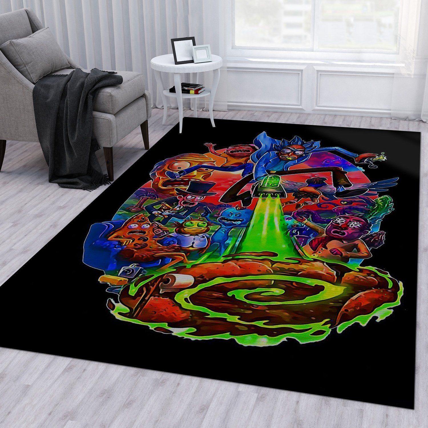 Rick And Morty Area Rug For Christmas Bedroom Rug Home Decor Floor Decor - Indoor Outdoor Rugs