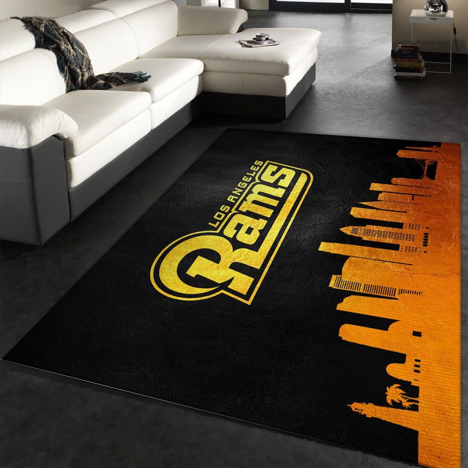 Los Angeles Rams Skyline NFL Area Rug, Kitchen Rug, Family Gift US Decor - Indoor Outdoor Rugs