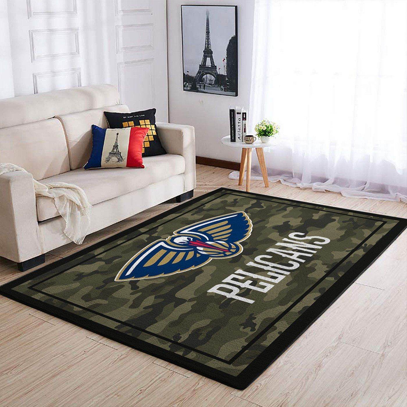 New Orleans Pelicans Nba Team Logo Camo Style Nice Gift Home Decor Rectangle Area Rug - Indoor Outdoor Rugs