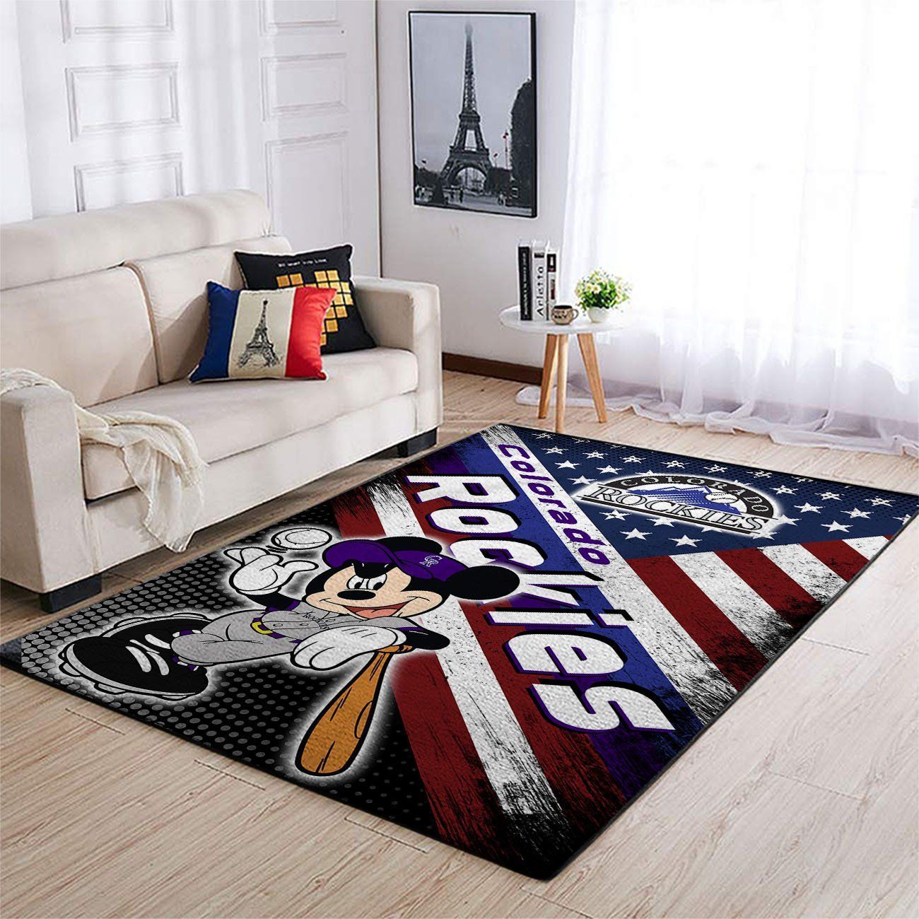 Colorado Rockies Mlb Team Logo Mickey Us Style Nice Gift Home Decor Rectangle Area Rug - Indoor Outdoor Rugs