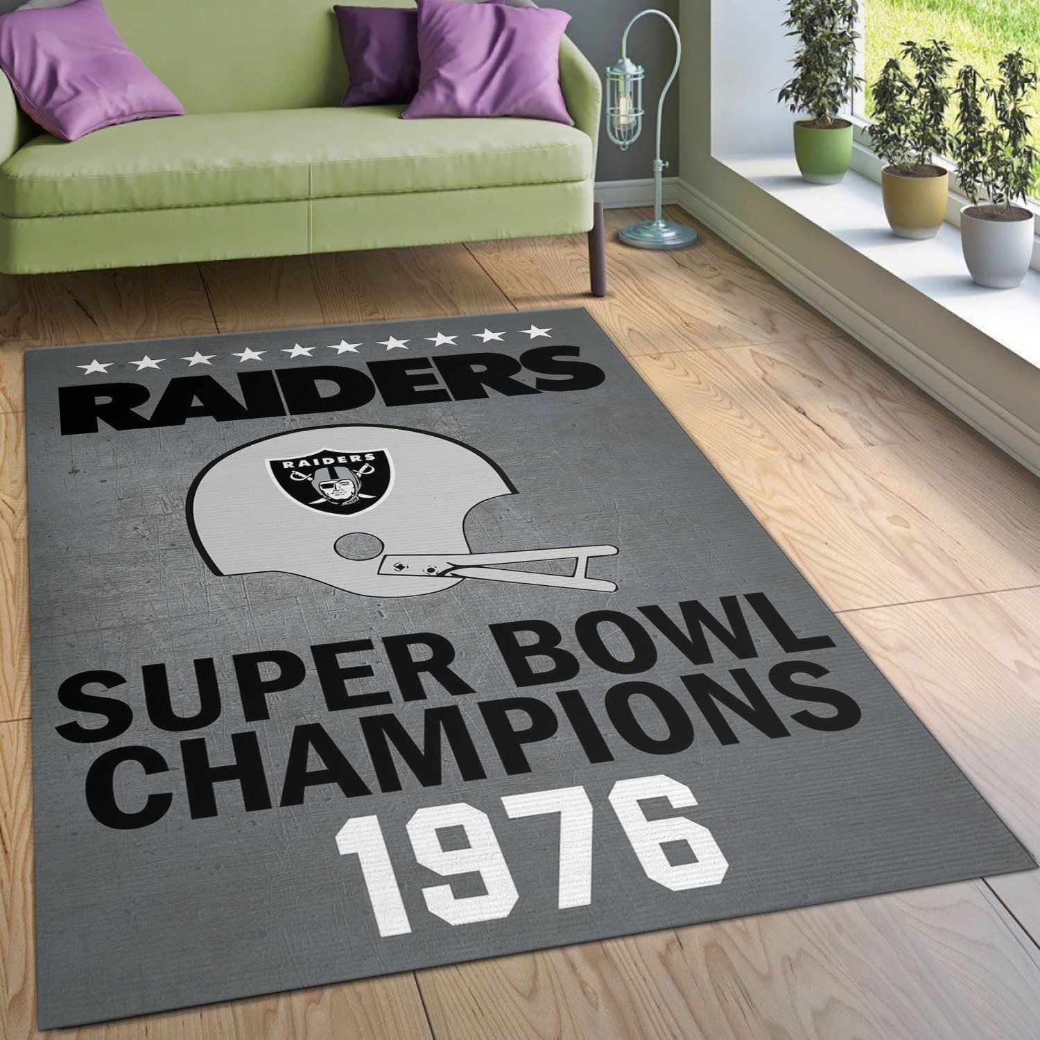 Oakland Raiders 1976 Nfl Rug Bedroom Rug US Gift Decor - Indoor Outdoor Rugs