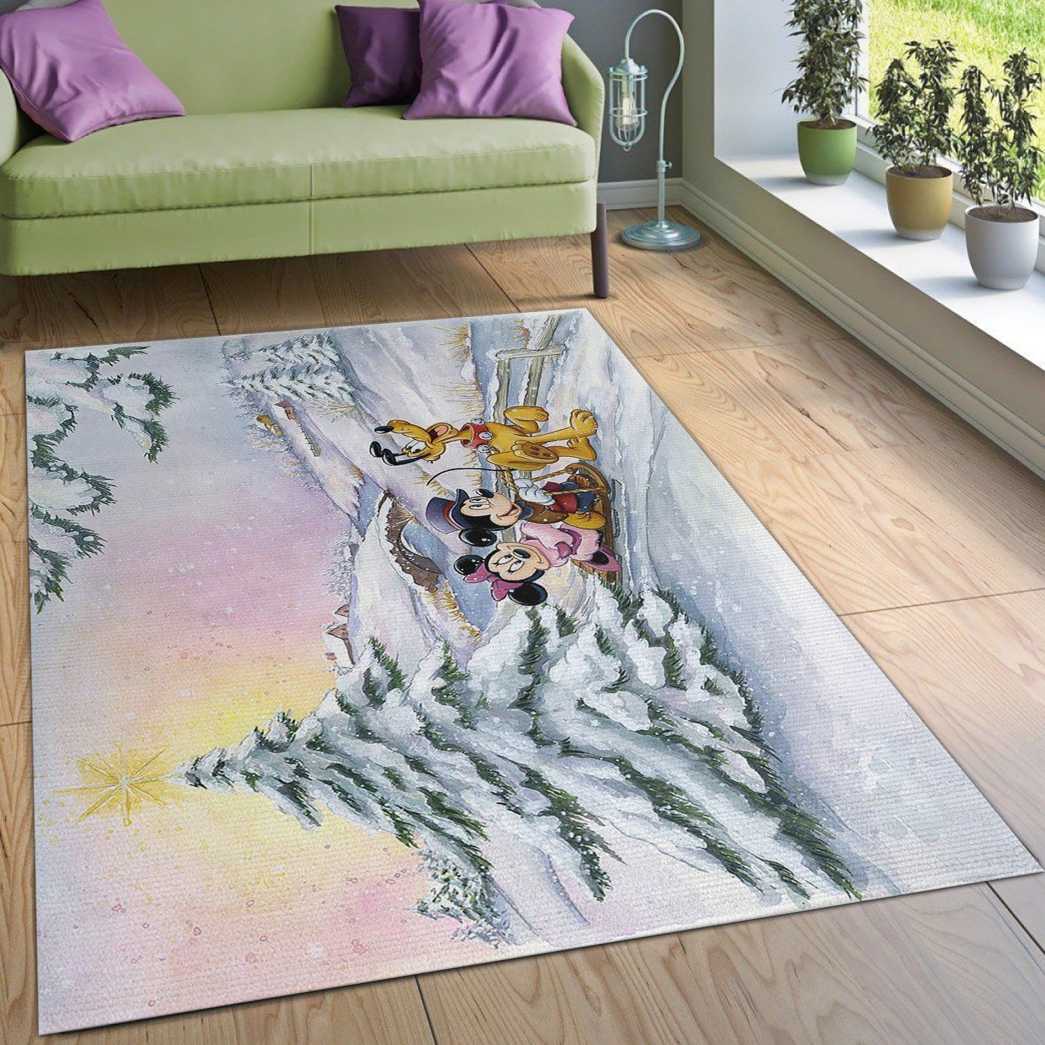 Tocwintersleighride Area Rug For Christmas Living Room Rug Home Decor Floor Decor - Indoor Outdoor Rugs