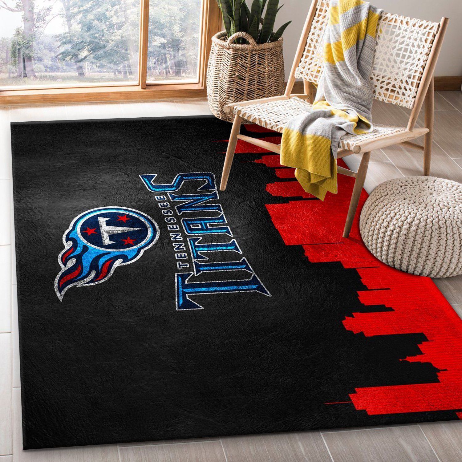 Tennessee Titans Skyline NFL Area Rug, Kitchen Rug, Home US Decor - Indoor Outdoor Rugs