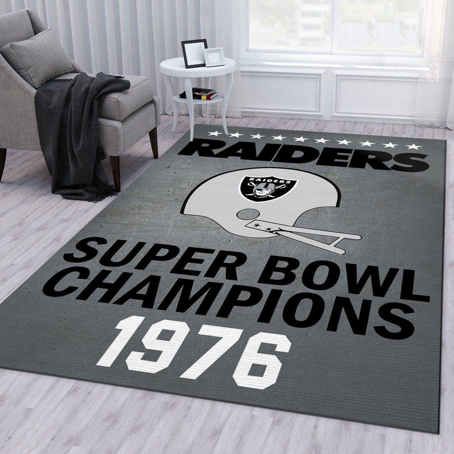 Oakland Raiders 1976 Nfl Rug Bedroom Rug US Gift Decor - Indoor Outdoor Rugs