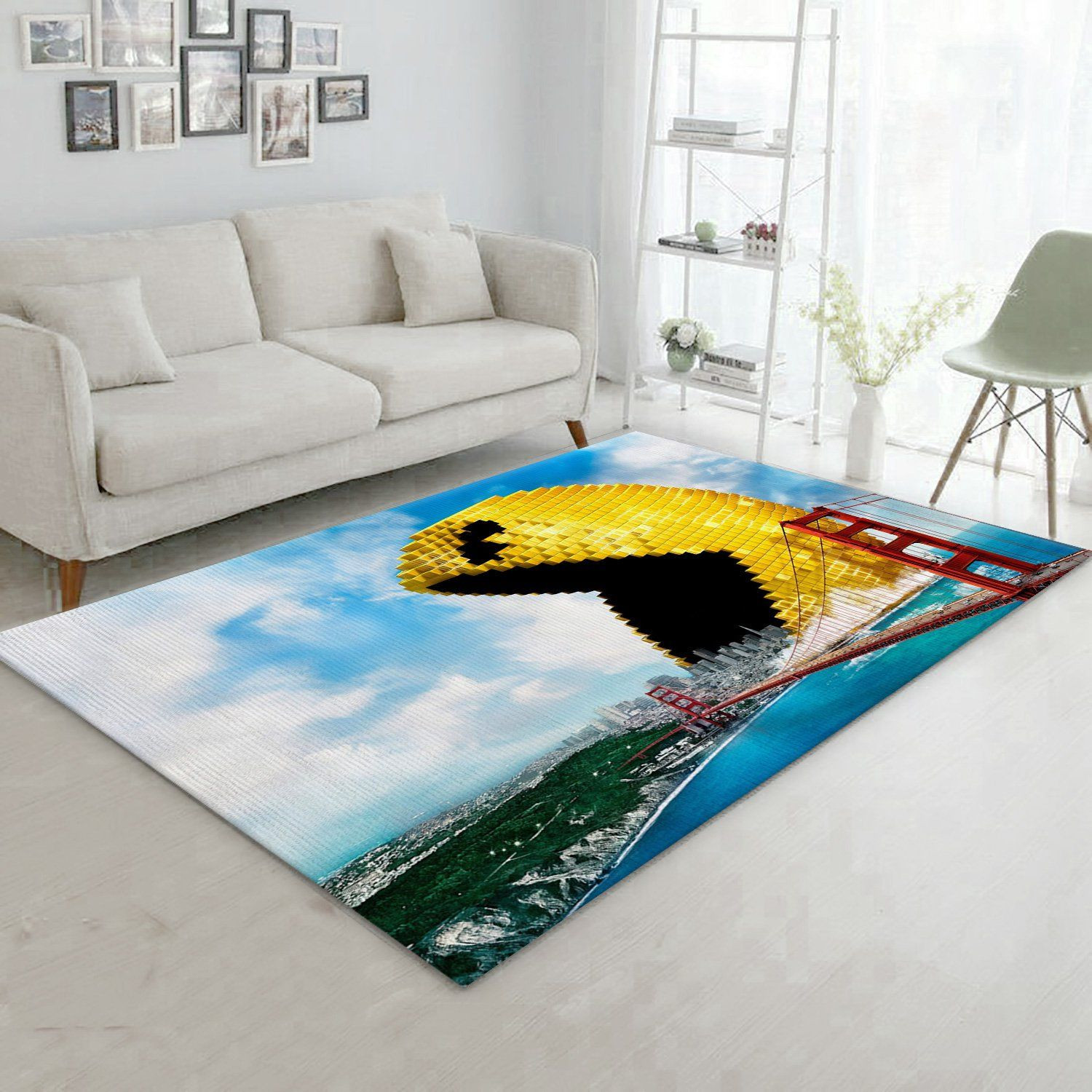 Pacman Eat City Gaming Area Rug Living Room Rug Home Decor Floor Decor - Indoor Outdoor Rugs