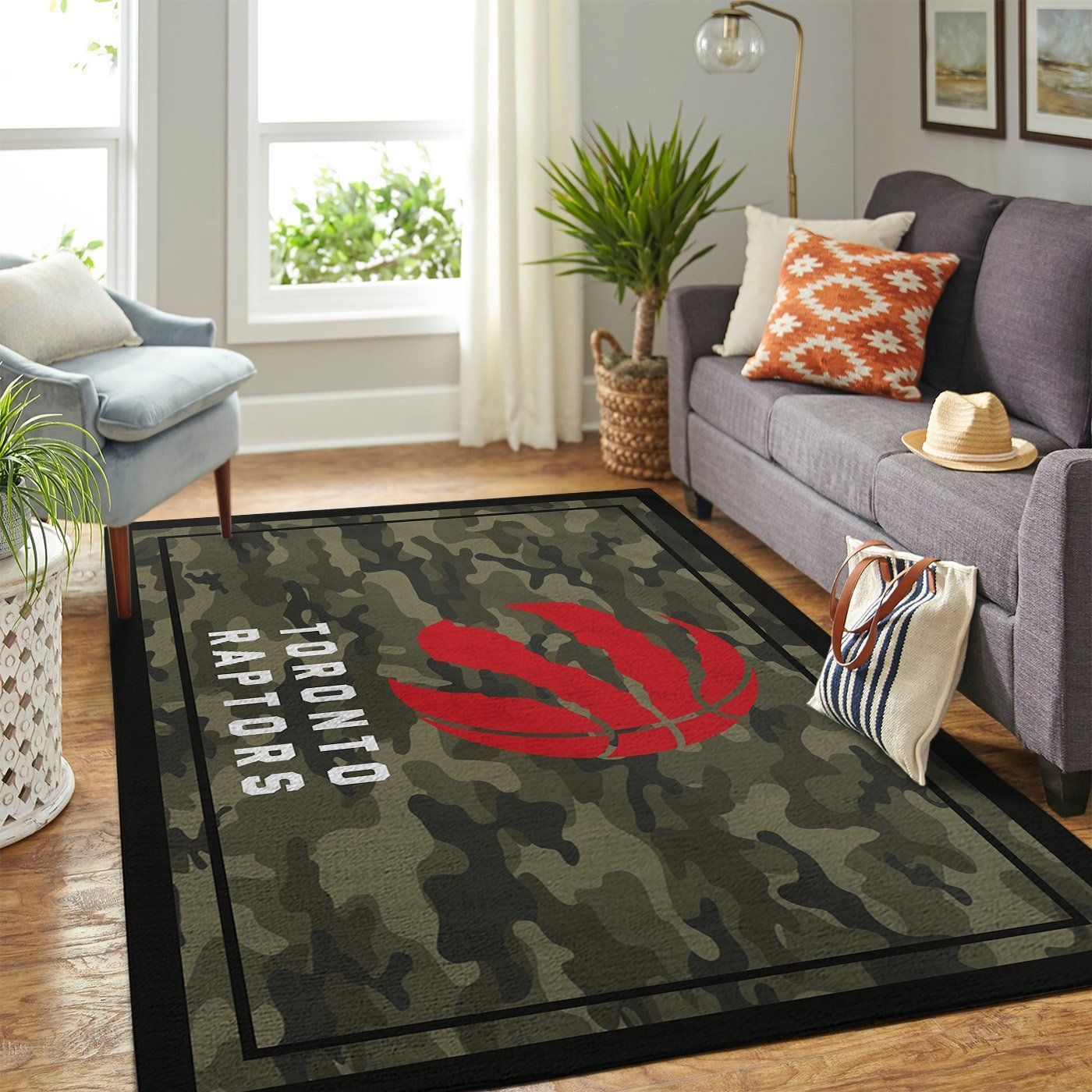 Toronto Raptors Nba Team Logo Camo Style Nice Gift Home Decor Rectangle Area Rug - Indoor Outdoor Rugs