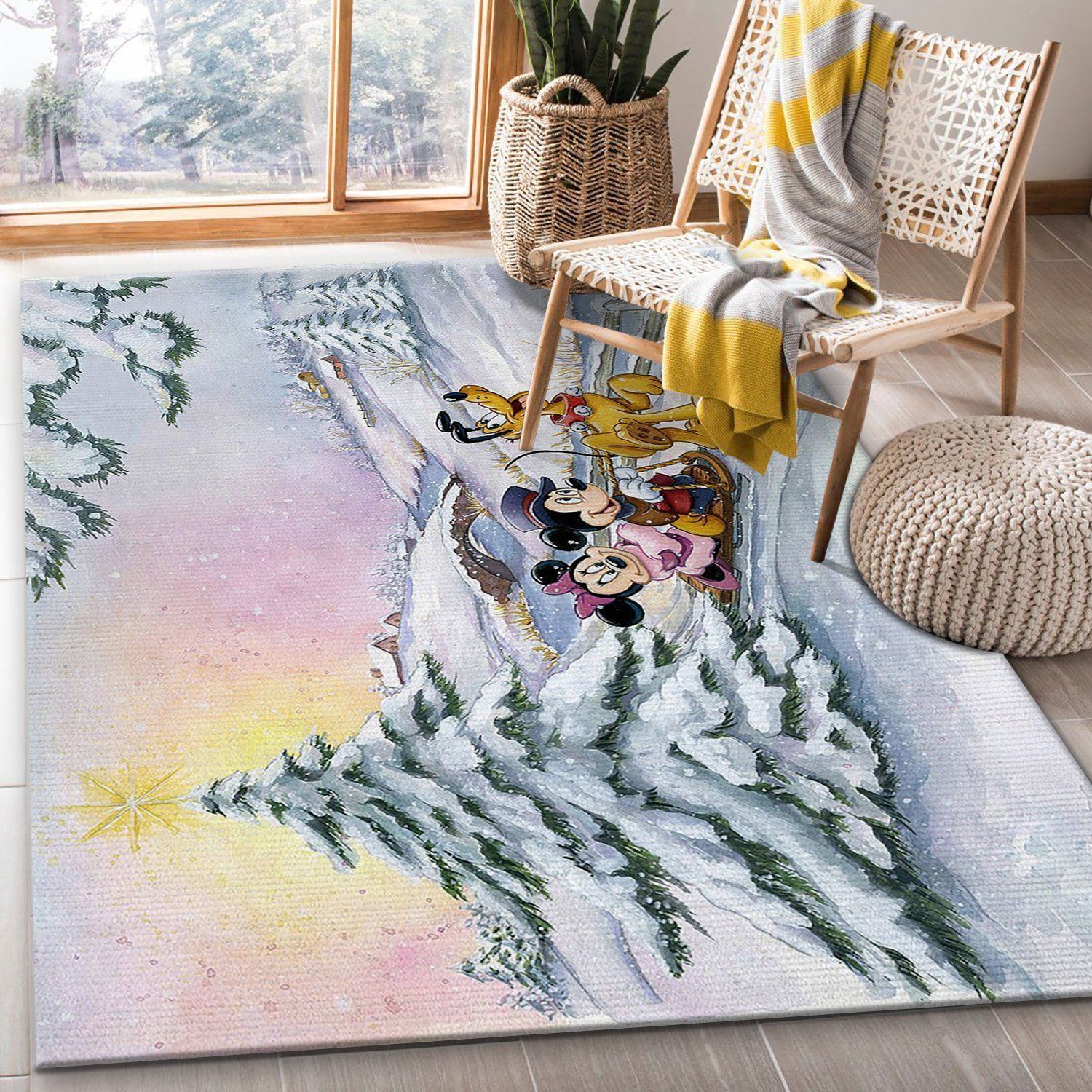 Tocwintersleighride Area Rug For Christmas Living Room Rug Home Decor Floor Decor - Indoor Outdoor Rugs