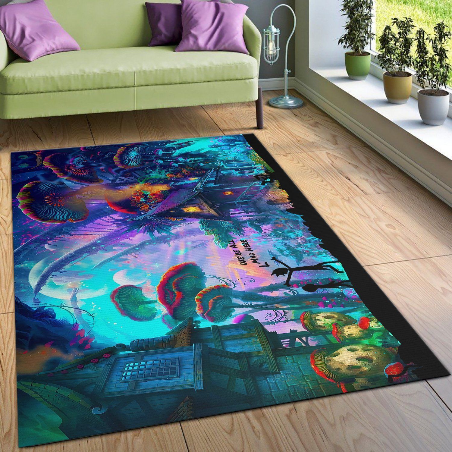 Rick and Morty in the Upside Down Area Rugs Living Room Carpet FN051113 Christmas Gift Floor Decor The US Decor - Indoor Outdoor Rugs