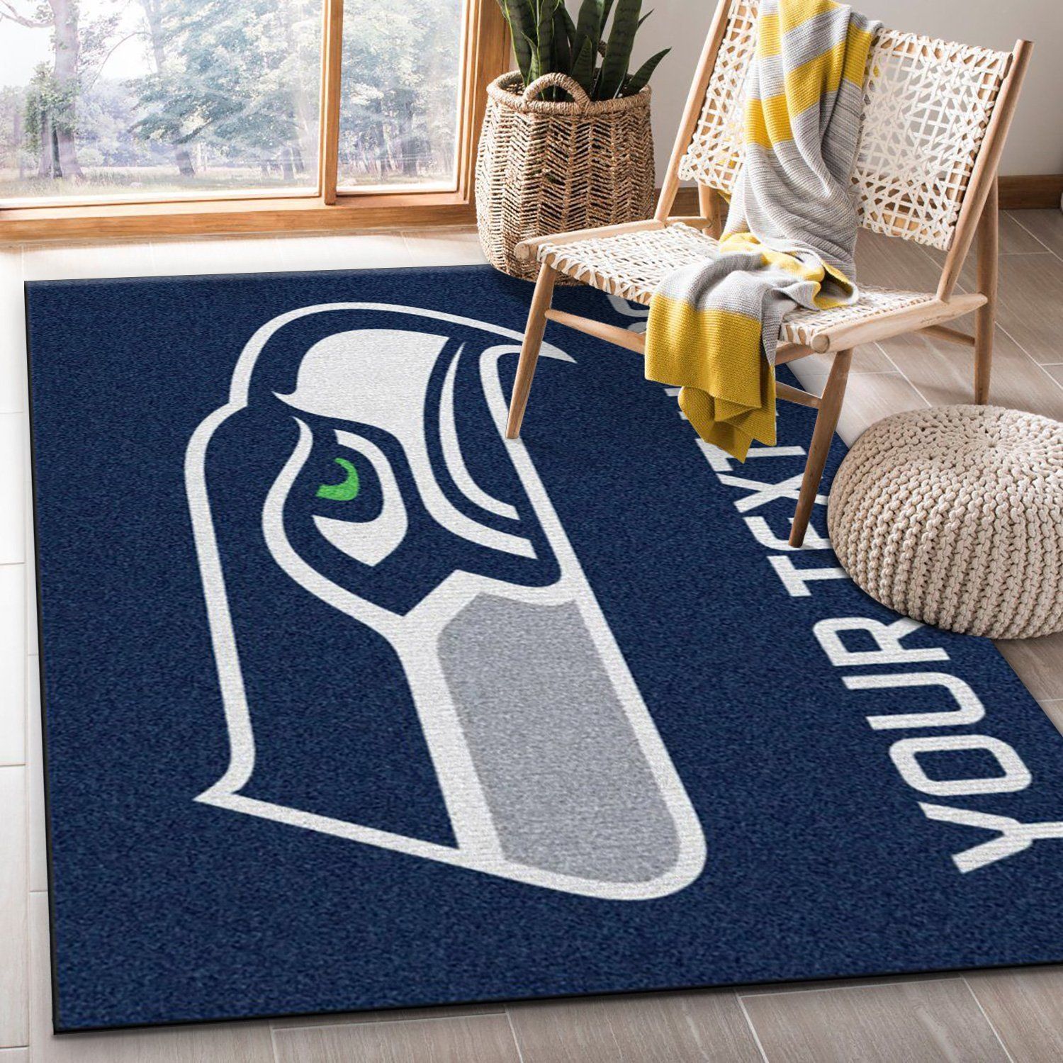 Customizable Seattle Seahawks Personalized Accent Rug NFL Team Logos Area Rug, Kitchen Rug, Home US Decor - Indoor Outdoor Rugs