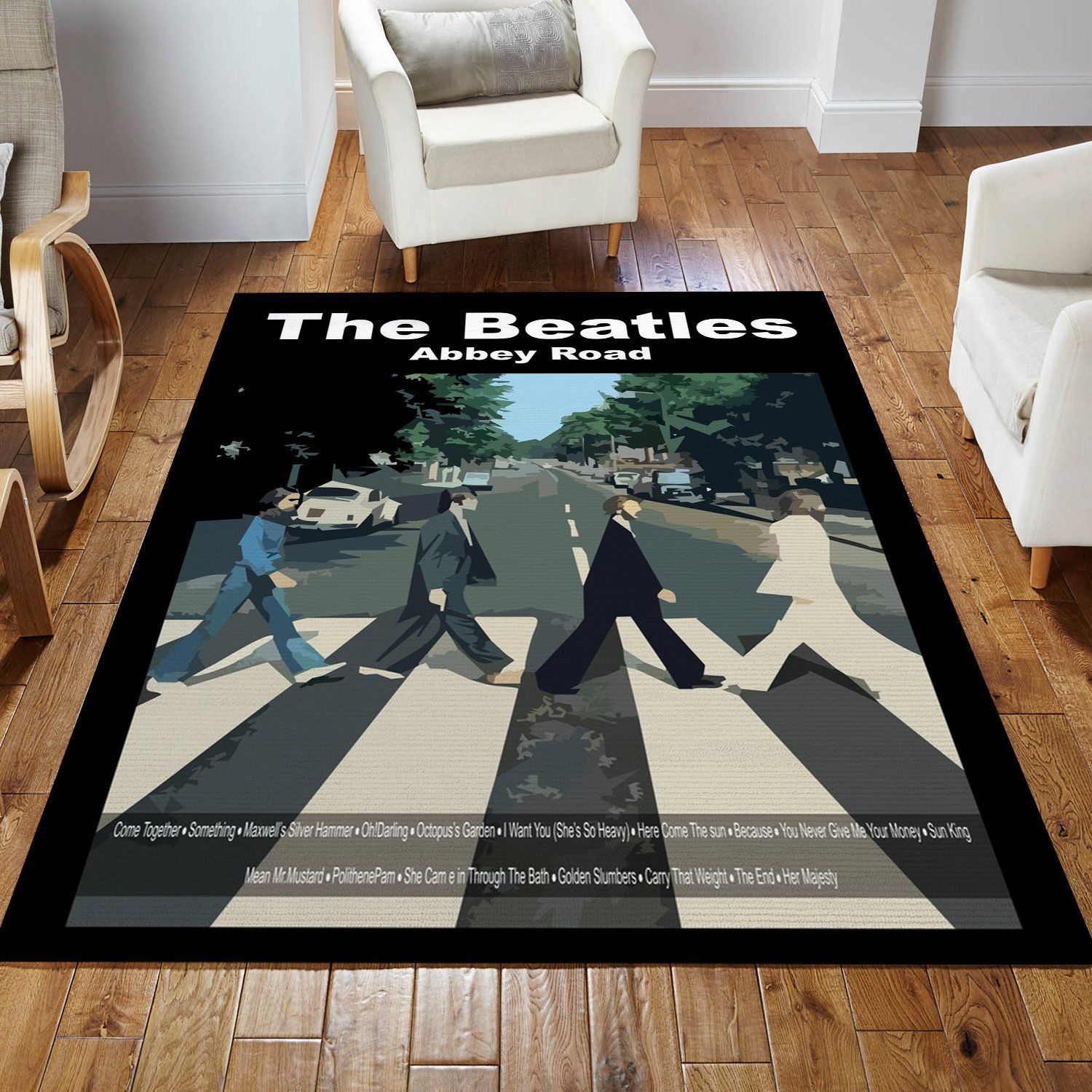 The Beatles Abbey The Road Rug Living Room Rug Christmas Gift US Decor - Indoor Outdoor Rugs