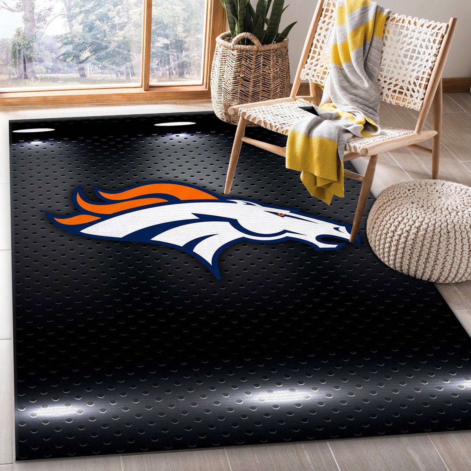 Denver Broncos Nfl Area Rug Living Room Rug Home US Decor - Indoor Outdoor Rugs