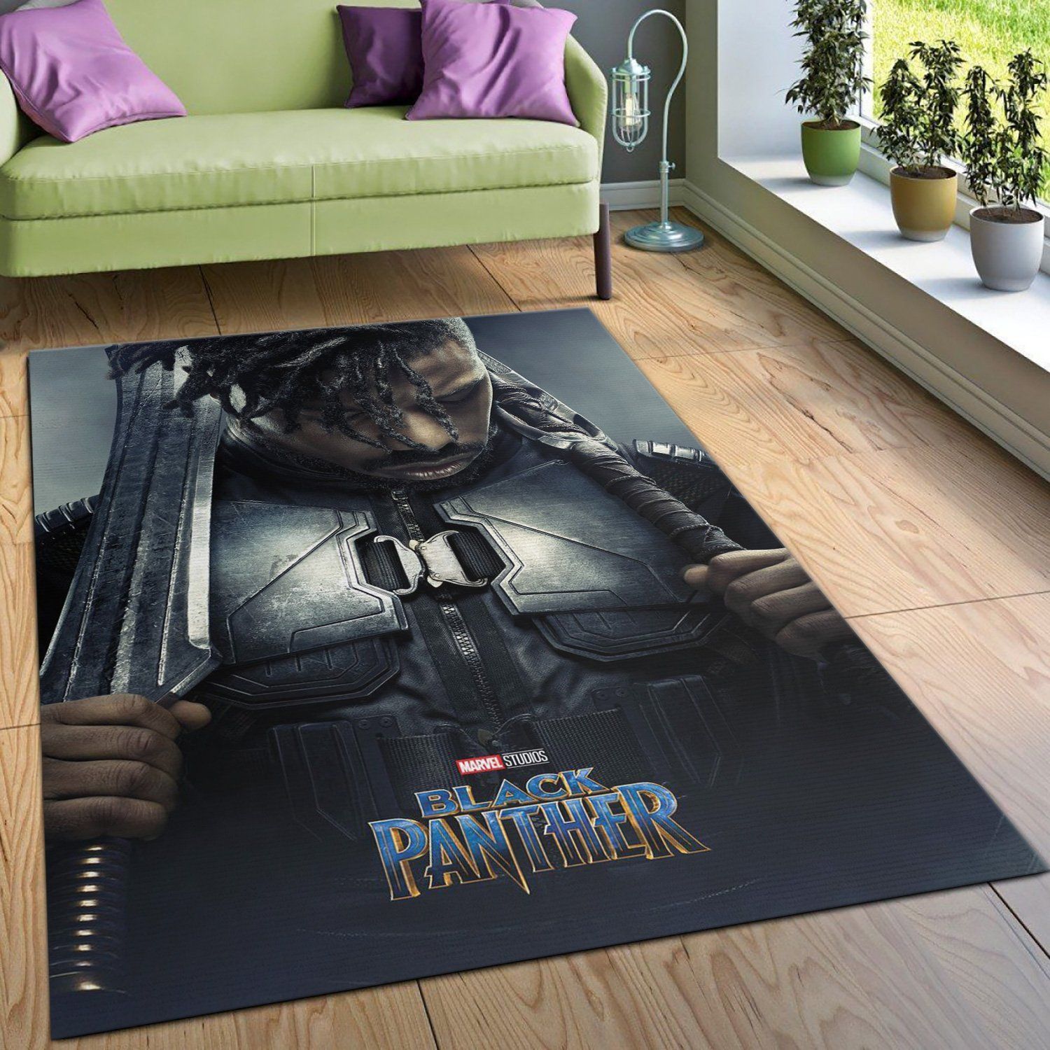 Black Panther Movie N Jadaka Area Rug Carpet, Gift for fans, Home US Decor - Indoor Outdoor Rugs