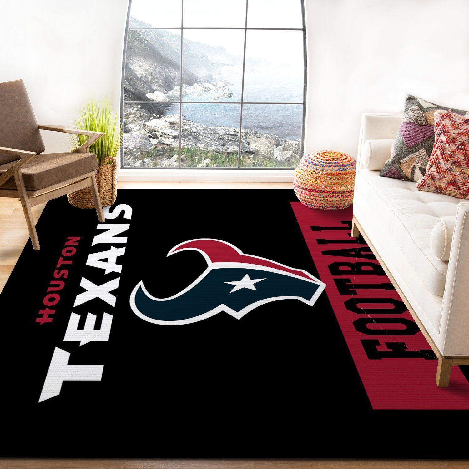 Houston Texans Football Nfl Area Rug Living Room Rug Home US Decor - Indoor Outdoor Rugs