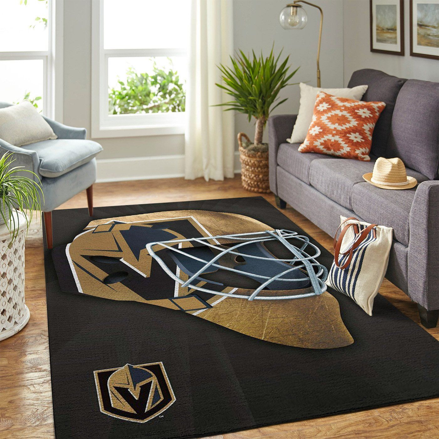 Vegas Golden Knights Nhl Team Logo Style Nice Gift Home Decor Rectangle Area Rug - Indoor Outdoor Rugs