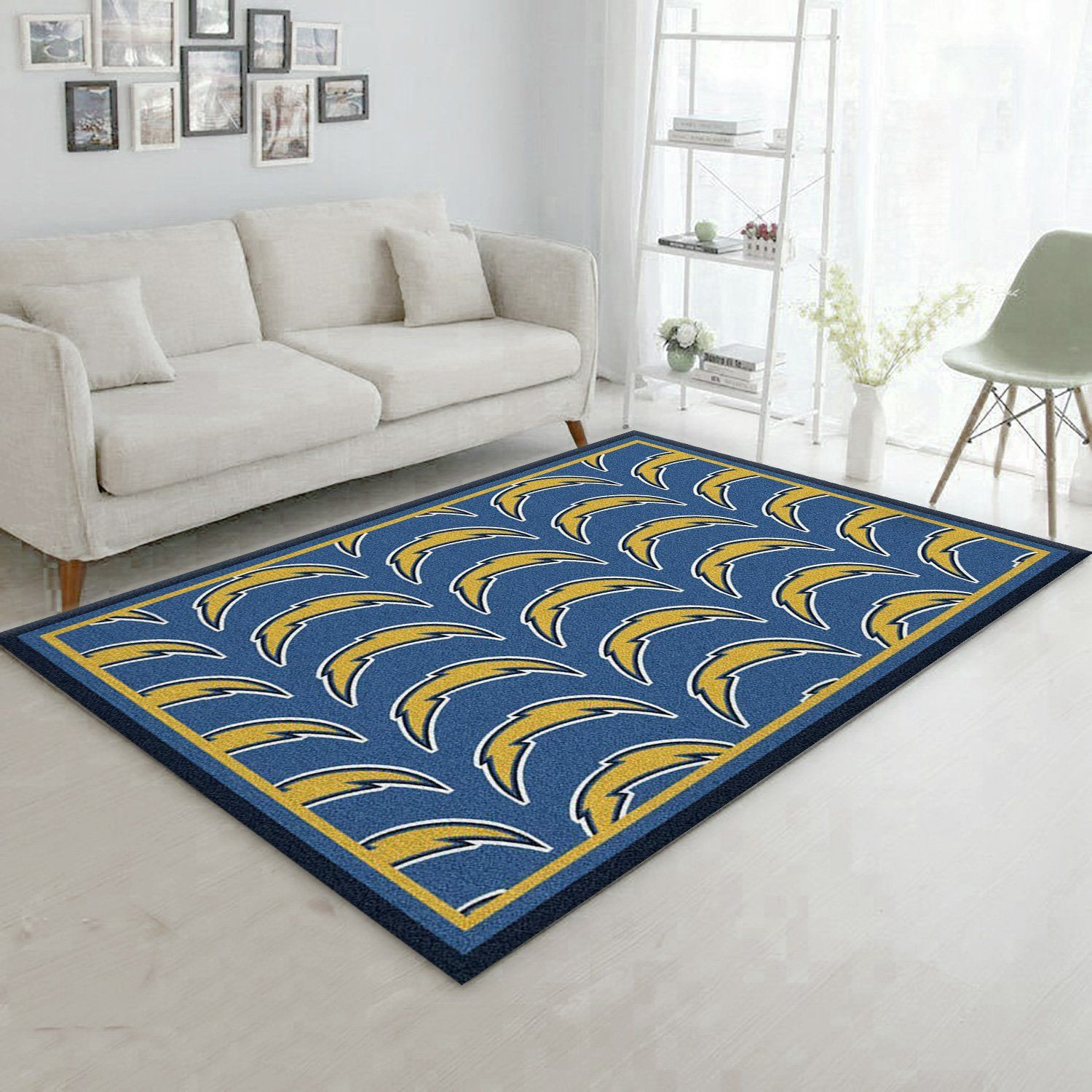 Los Angeles Chargers Repeat Rug Nfl Team Area Rug Carpet, Bedroom Rug, Christmas Gift US Decor - Indoor Outdoor Rugs