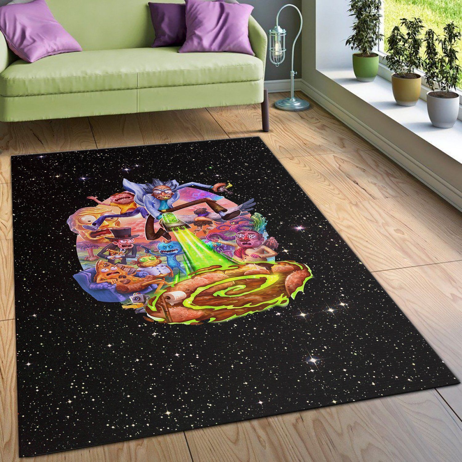 Rick And Morty Galaxy Area Rugs Living Room Carpet Christmas Gift Floor Decor The US Decor - Indoor Outdoor Rugs